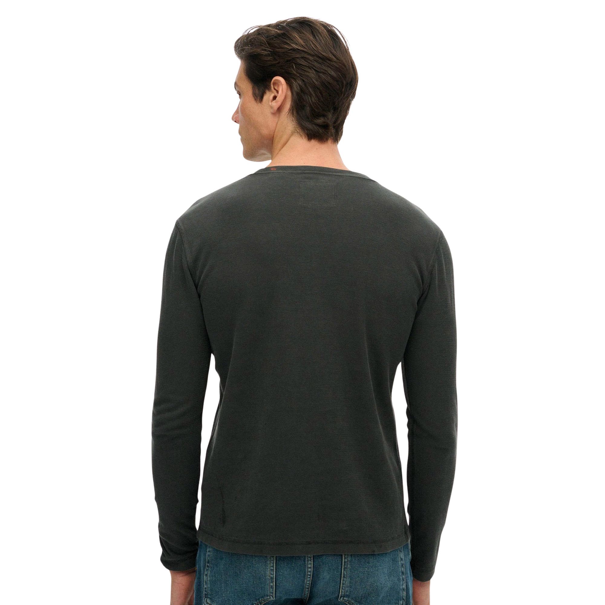 T-Shirt Superdry Henley Waffle Long Sleeve Hommes