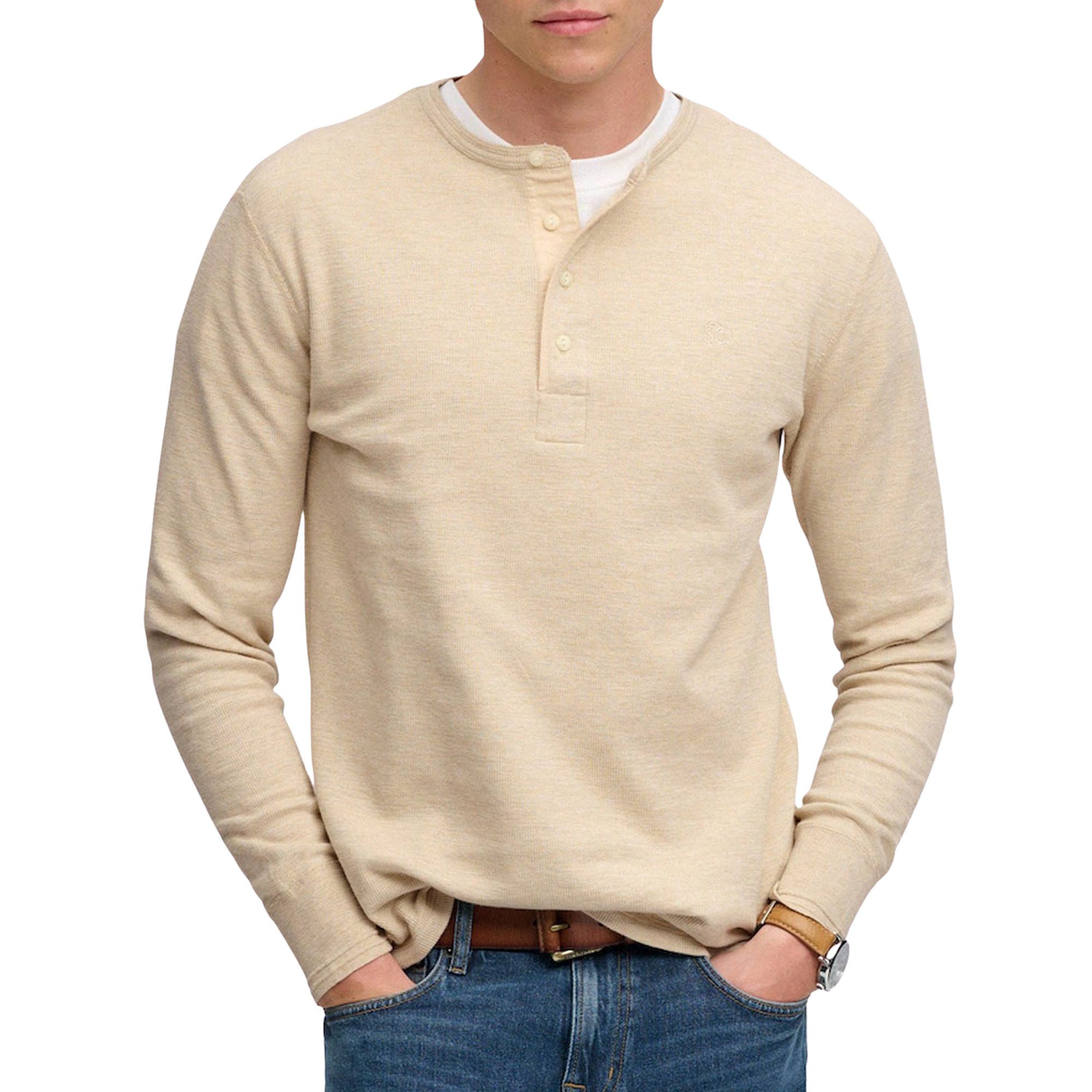 Superdry Mini Slub Waffle Grandad LS Shirt Herren