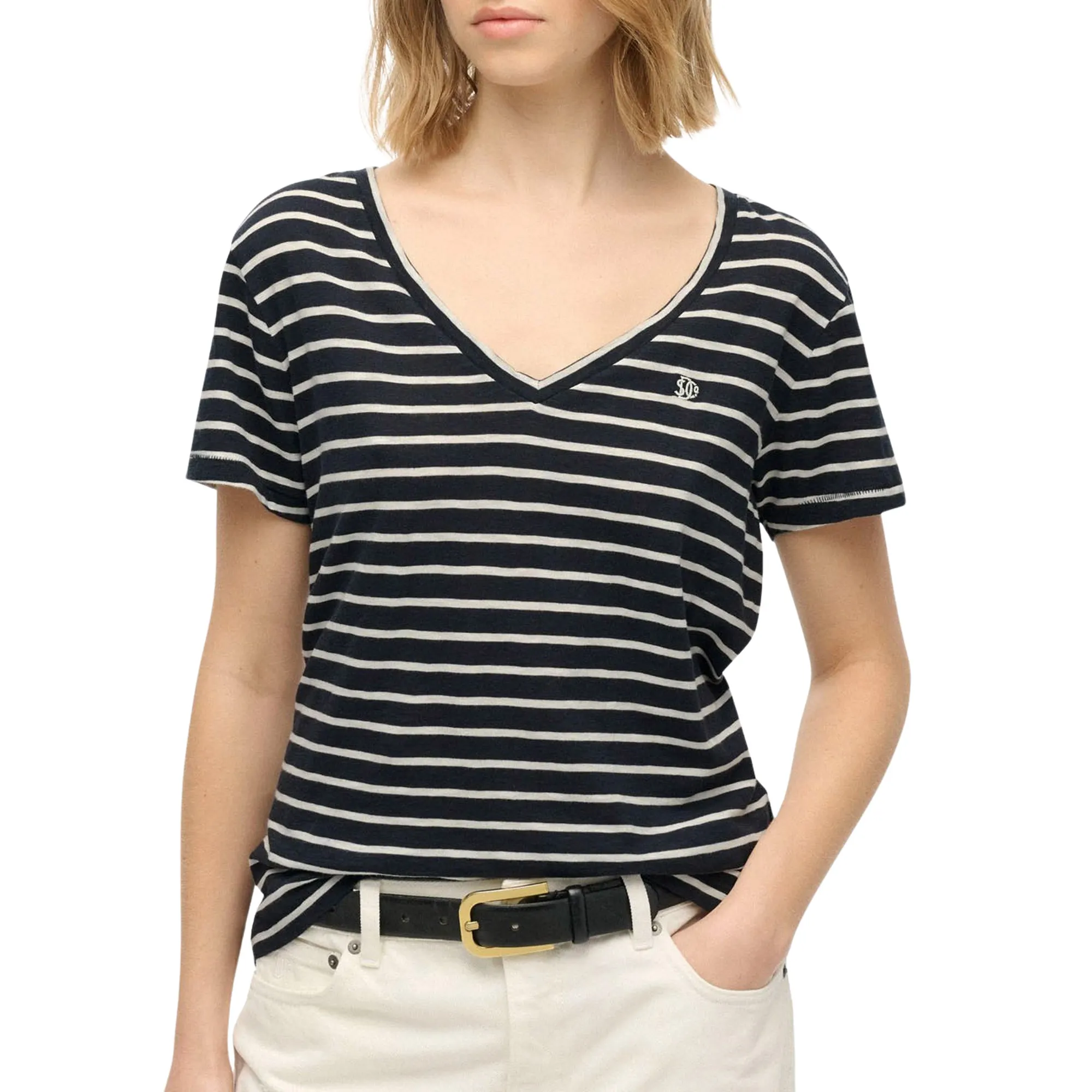 Superdry Studios Slub Embroidered Shirt Dames