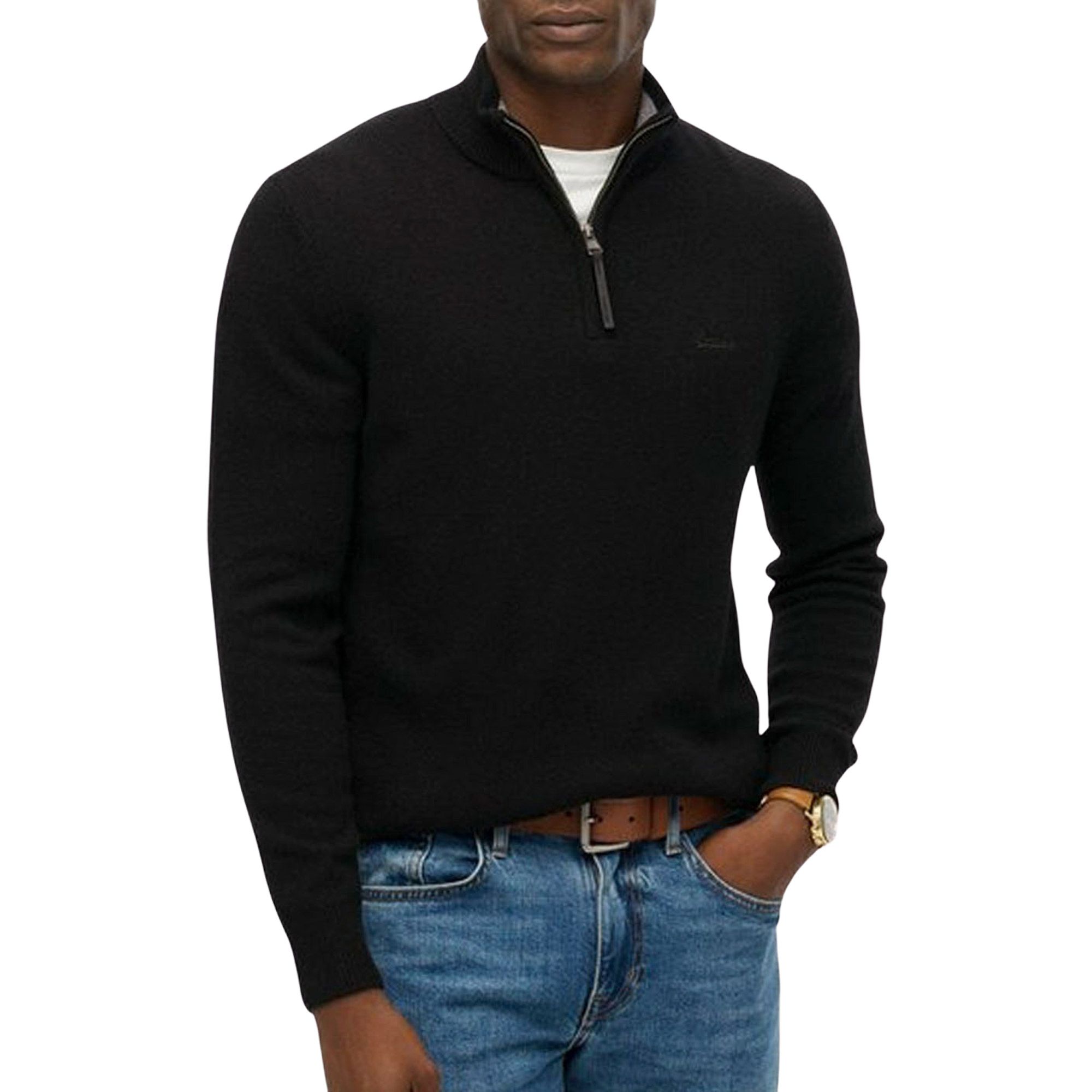 Superdry Wool Blend Half Zip Sweater Heren