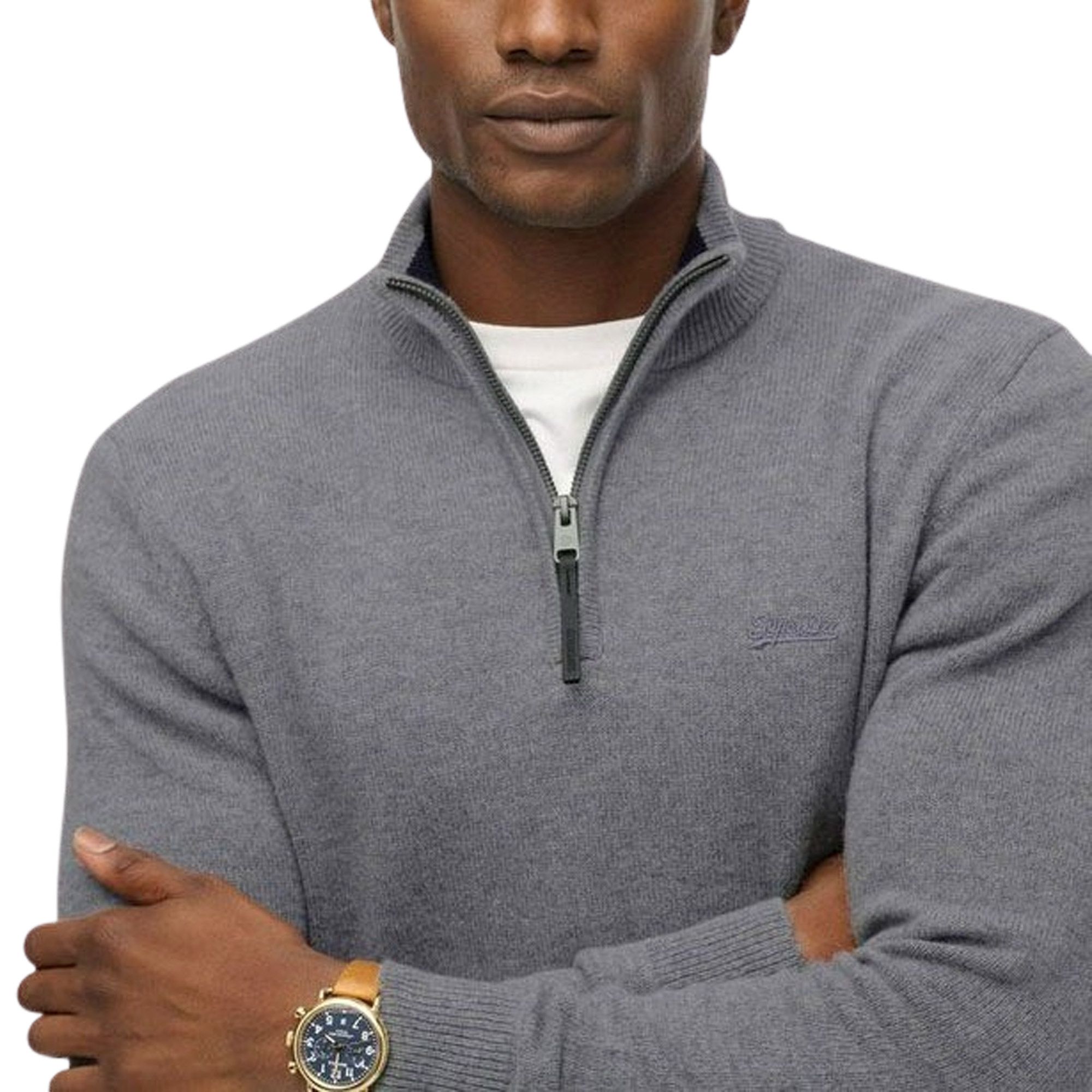 Pull Superdry Wool Blend Half Zip Hommes