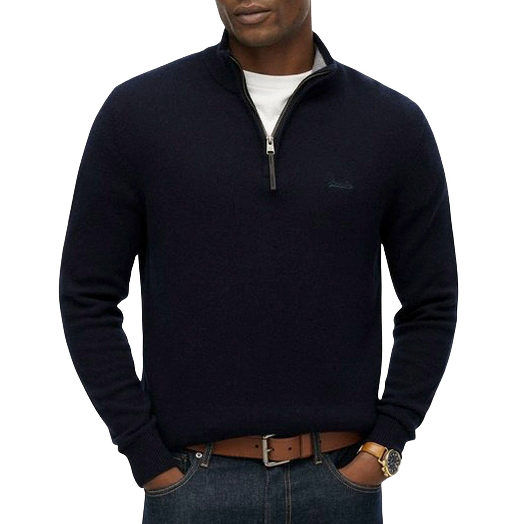 Superdry Wool Blend Half Zip Sweater Heren