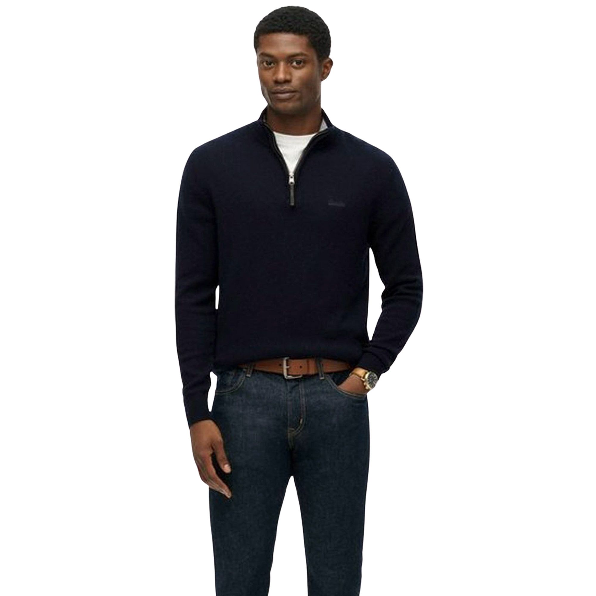 Superdry Wool Blend Half Zip Sweater Heren