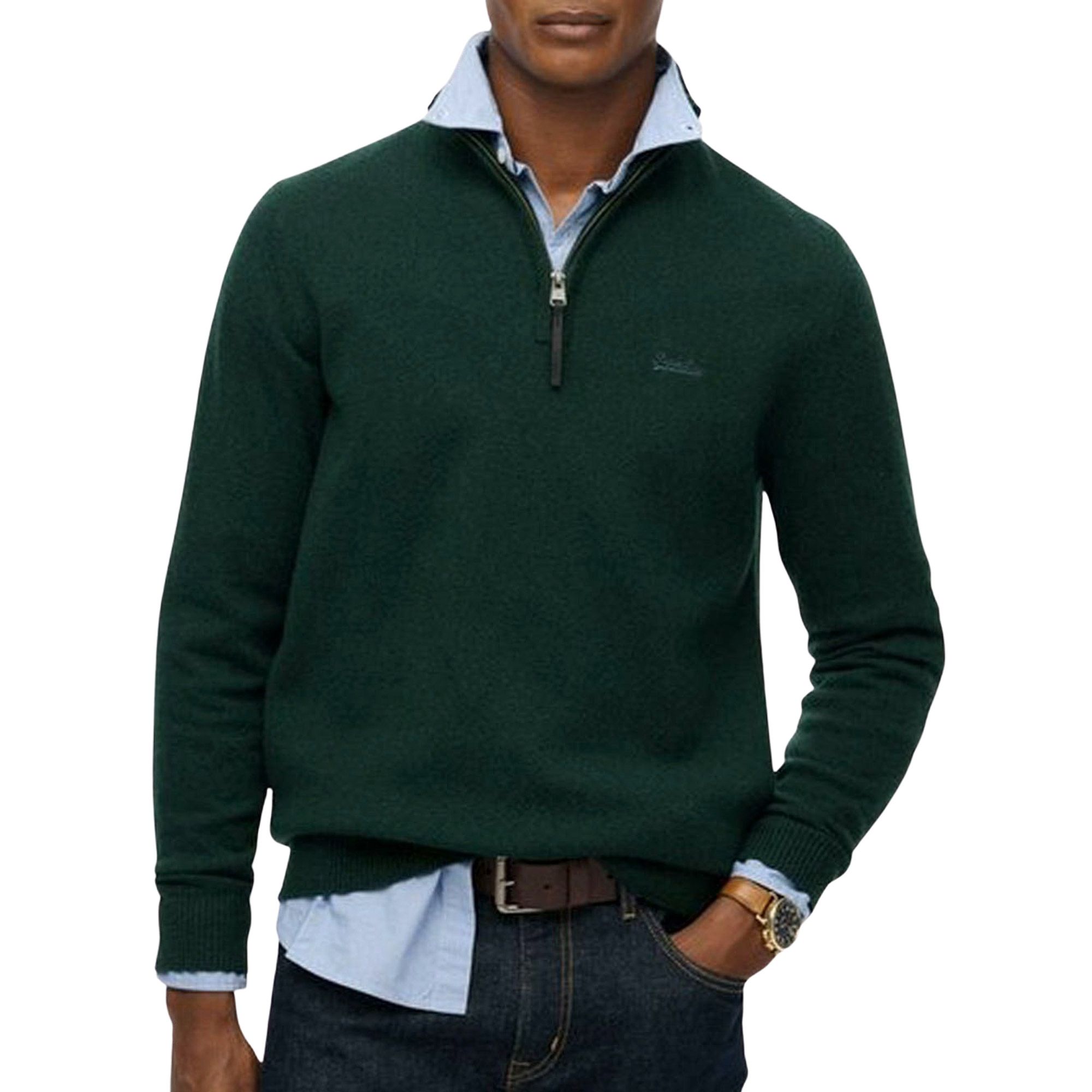 Superdry Wool Blend Half Zip Sweater Heren