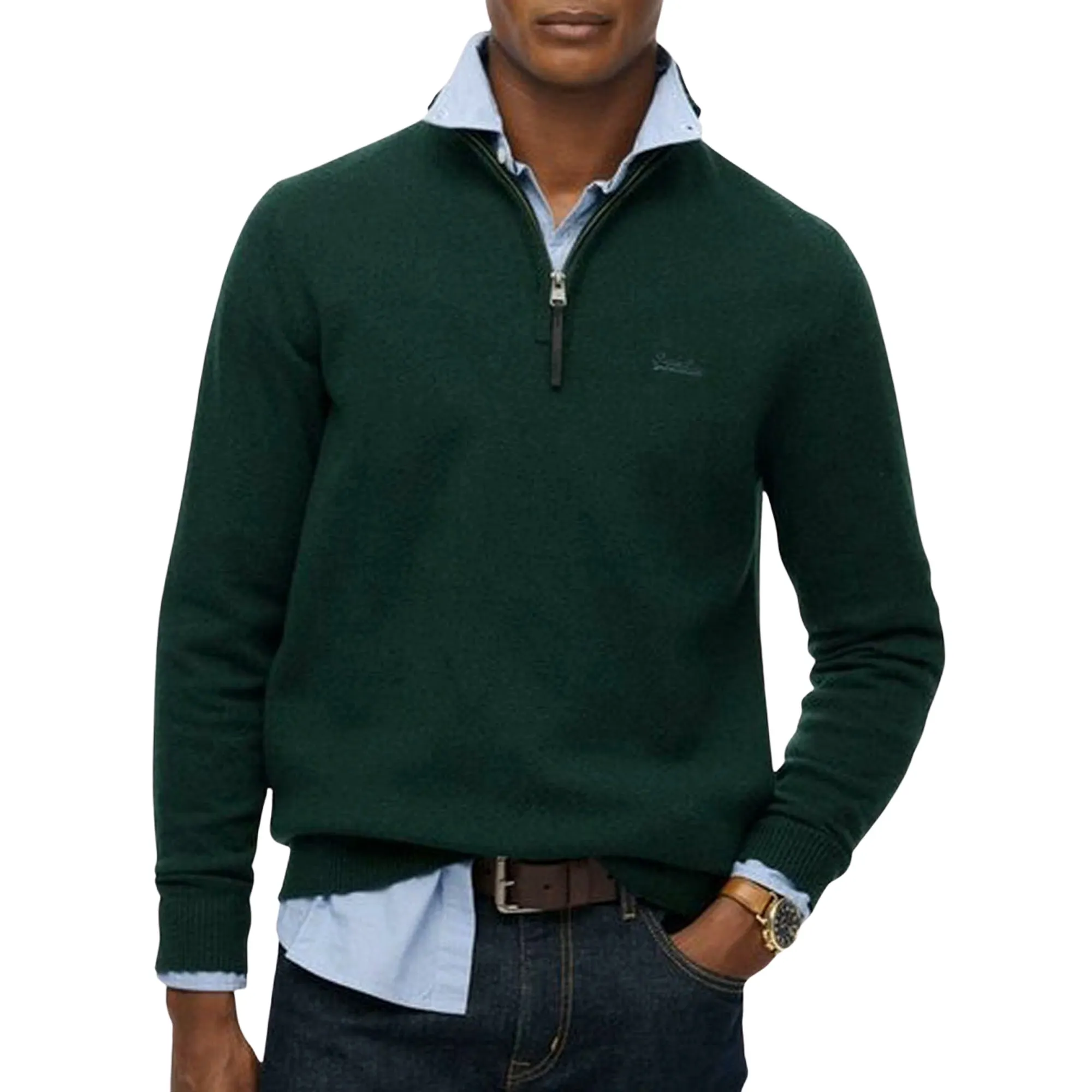 Superdry Wool Blend Half Zip Sweater Heren