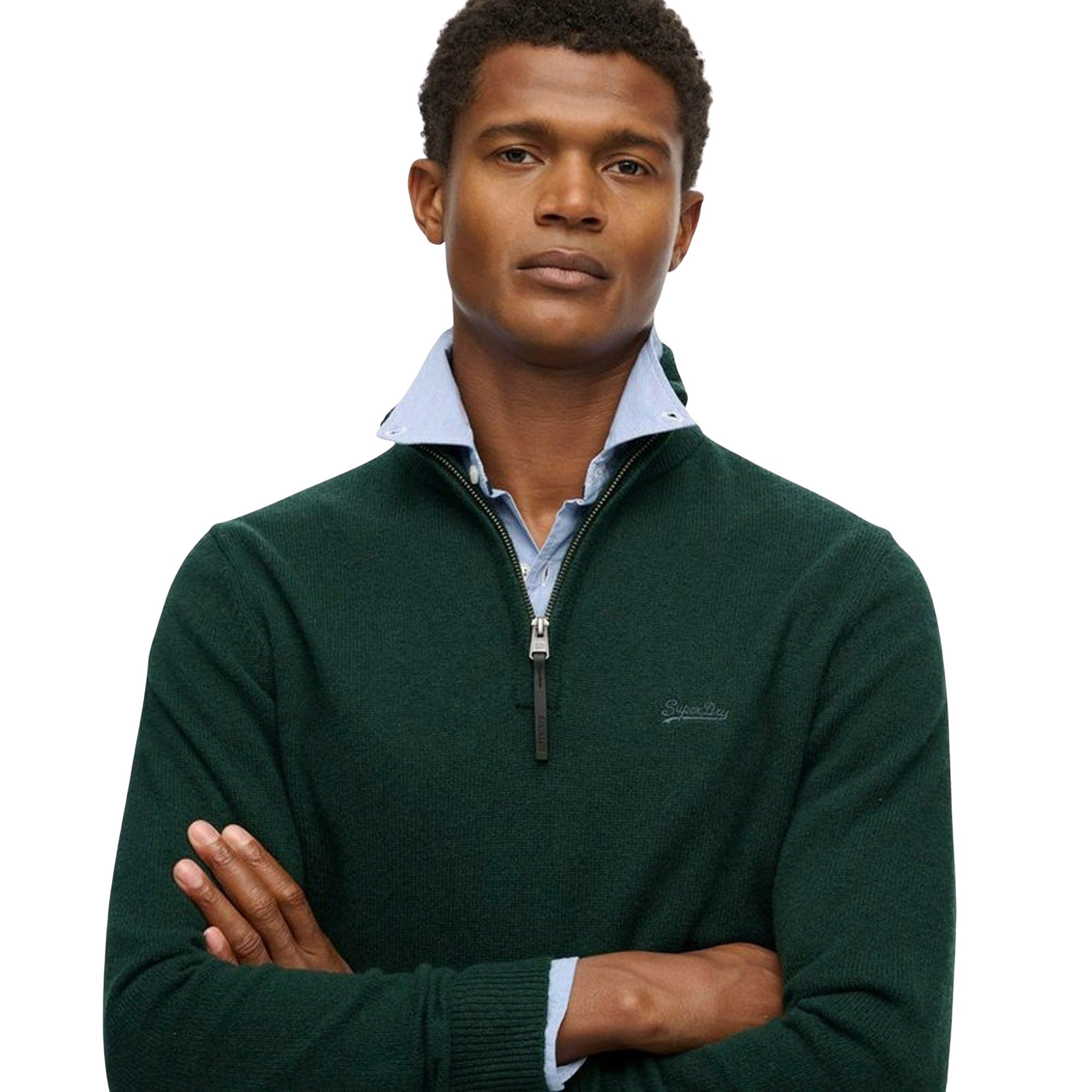 Superdry Wool Blend Half Zip Sweater Heren