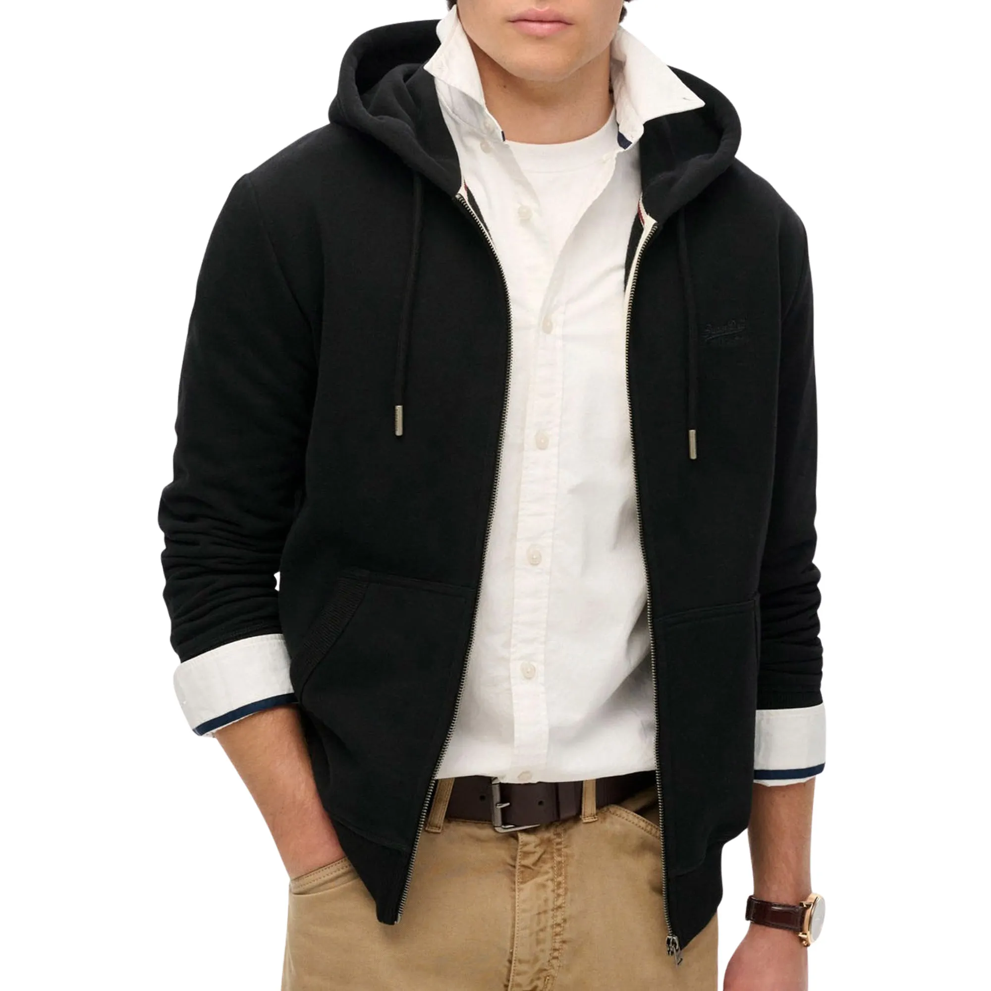 Superdry Essential Logo Zip Hooded Vest Heren