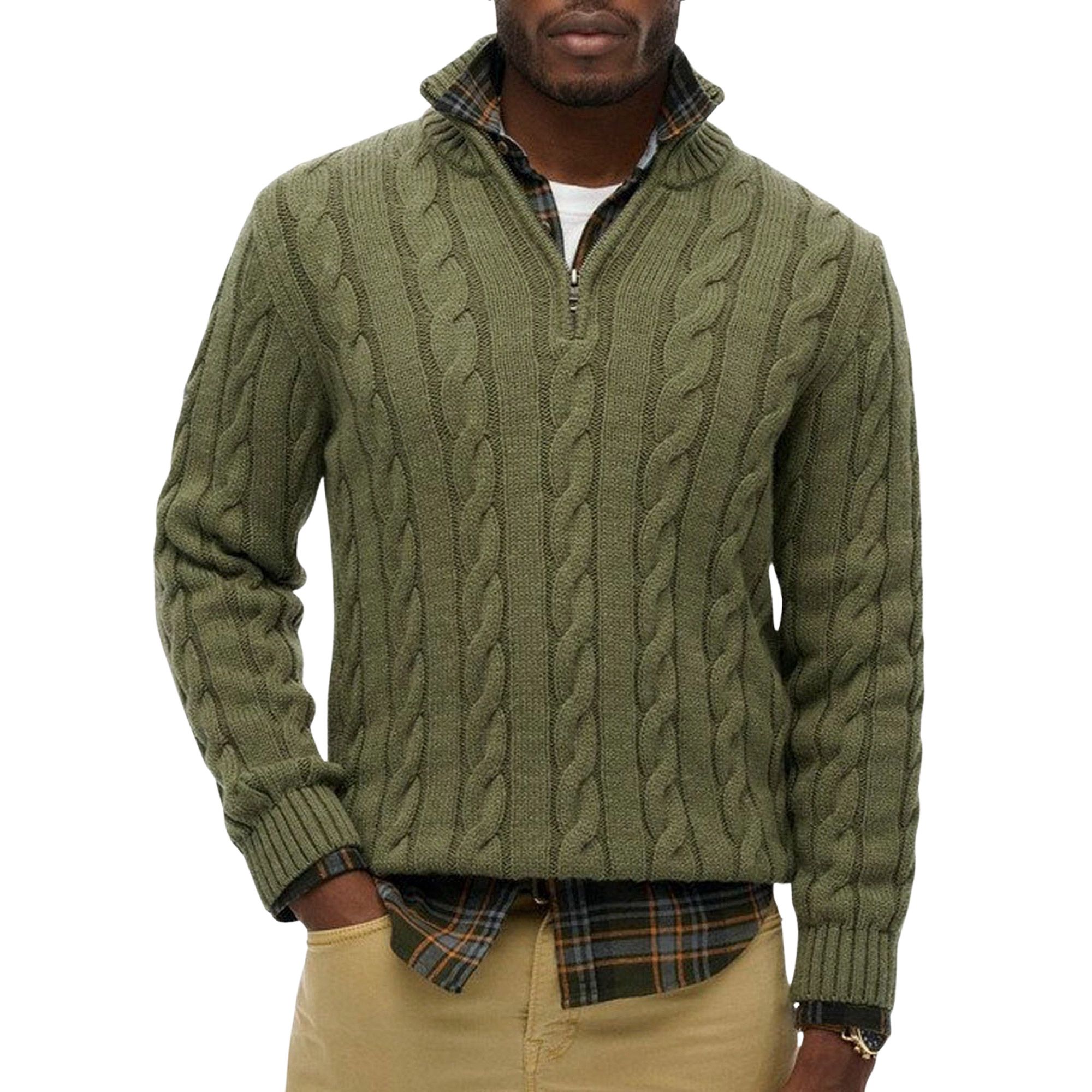 Pull en maile Superdry Jacob Cable Knit Half Zip Hommes