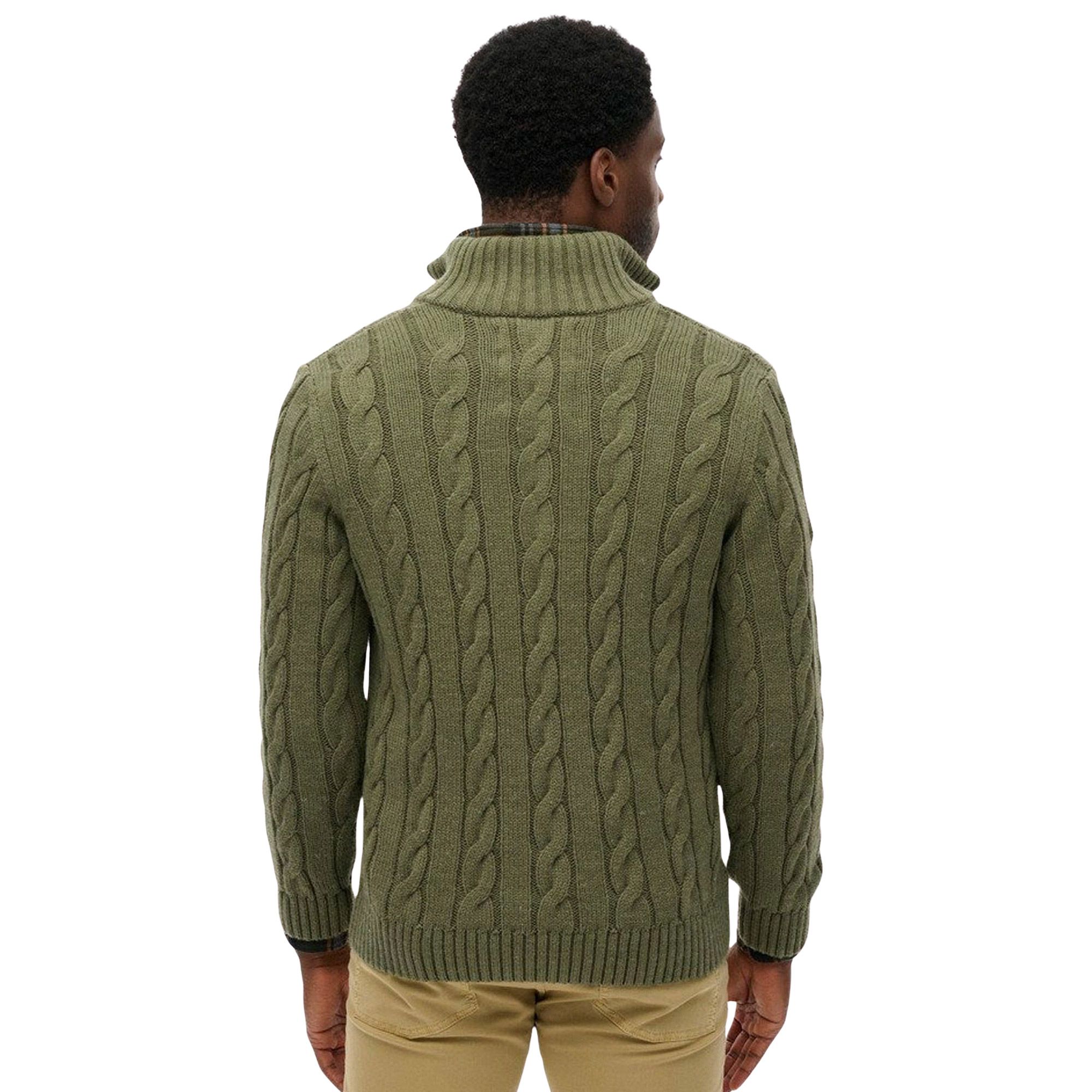 Pull en maile Superdry Jacob Cable Knit Half Zip Hommes