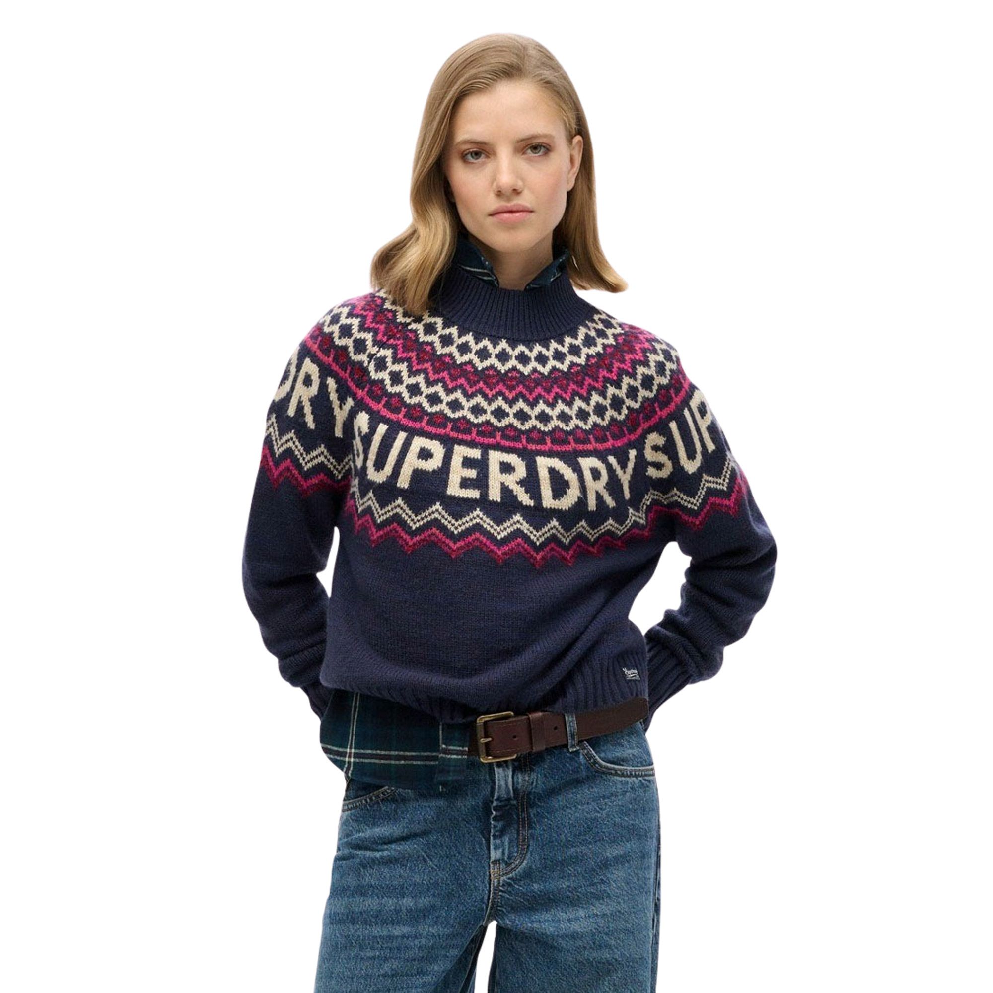 Superdry Fair Isle Branded Gebreide Trui Dames