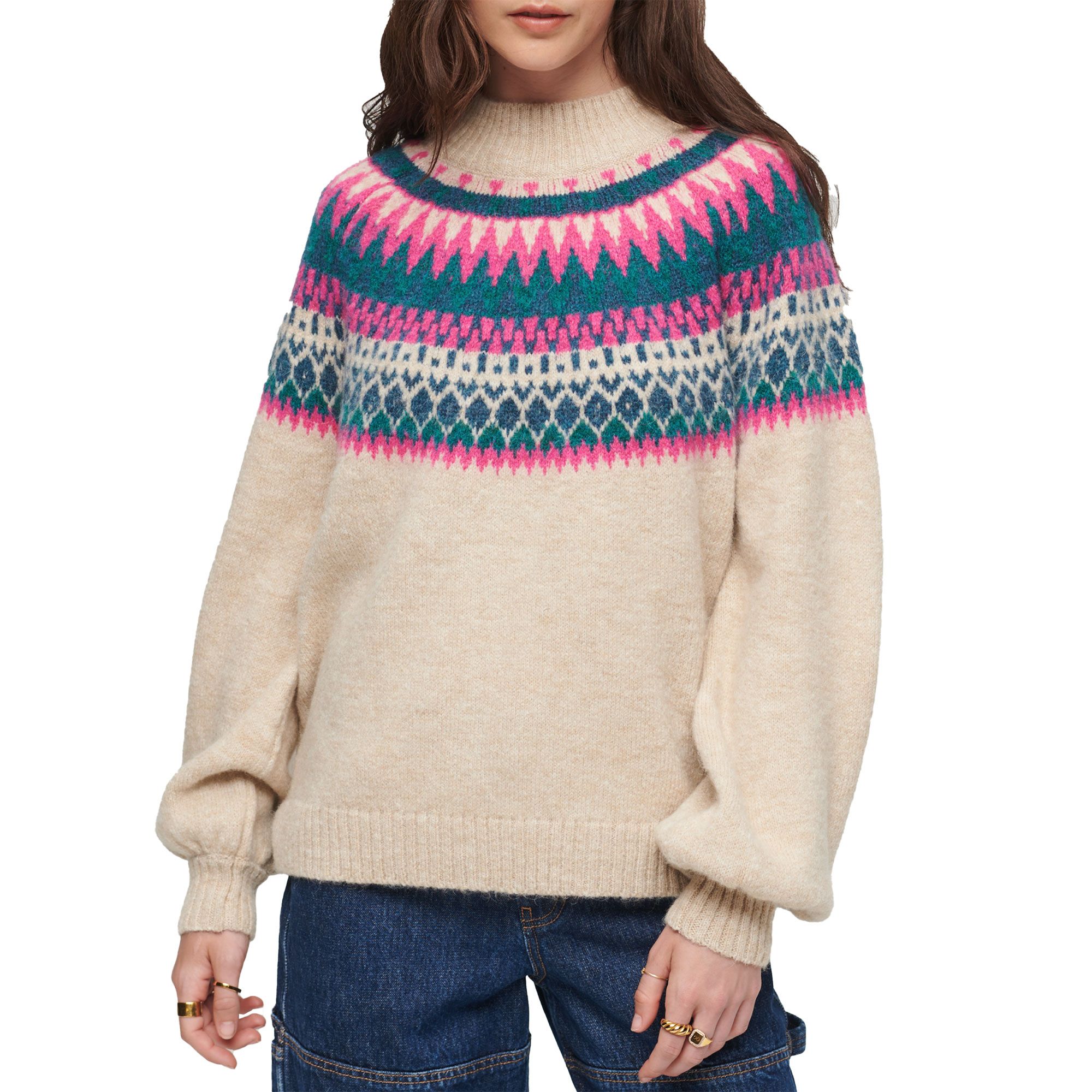 Superdry Slouchy Pattern Knit Trui Dames