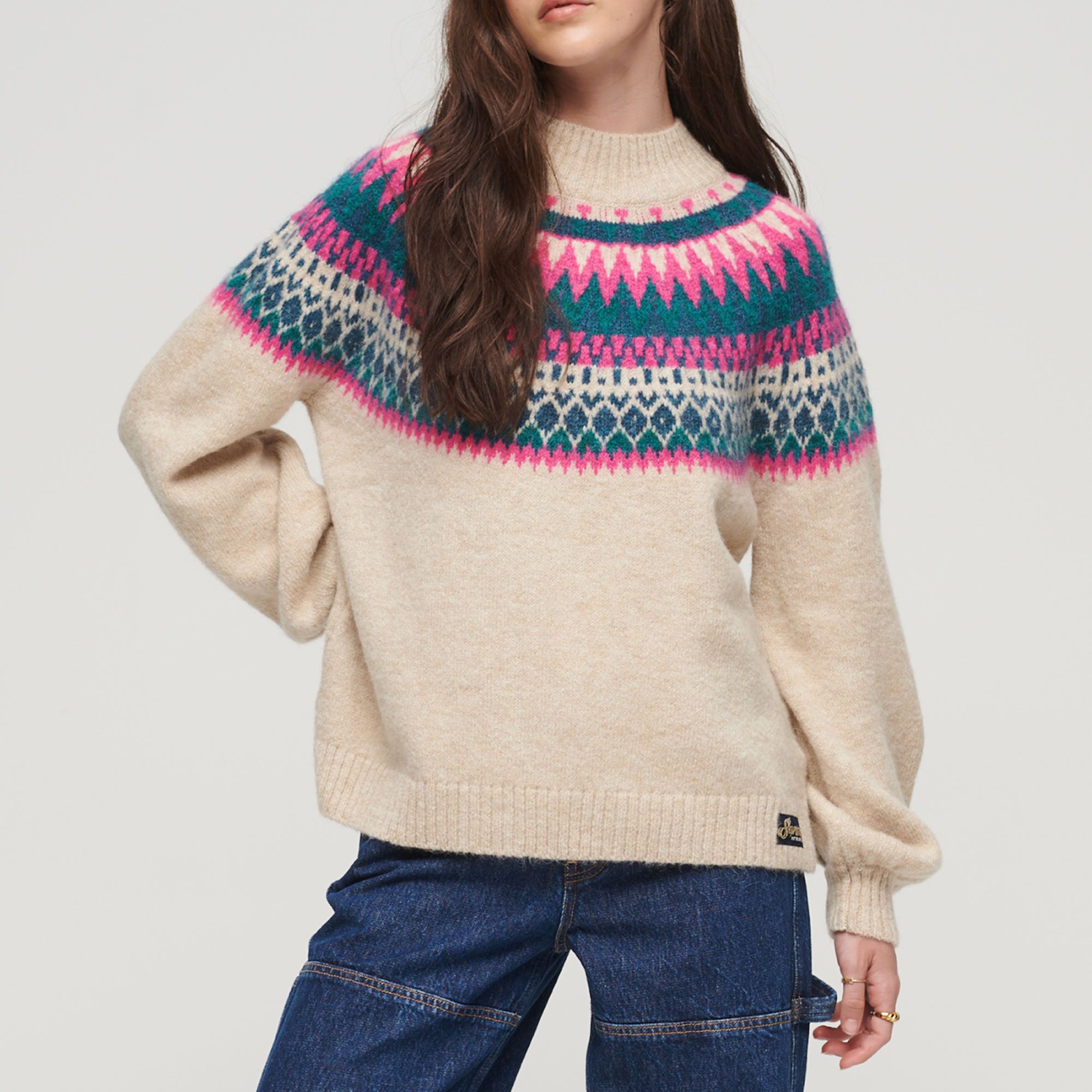 Superdry Slouchy Pattern Knit Trui Dames