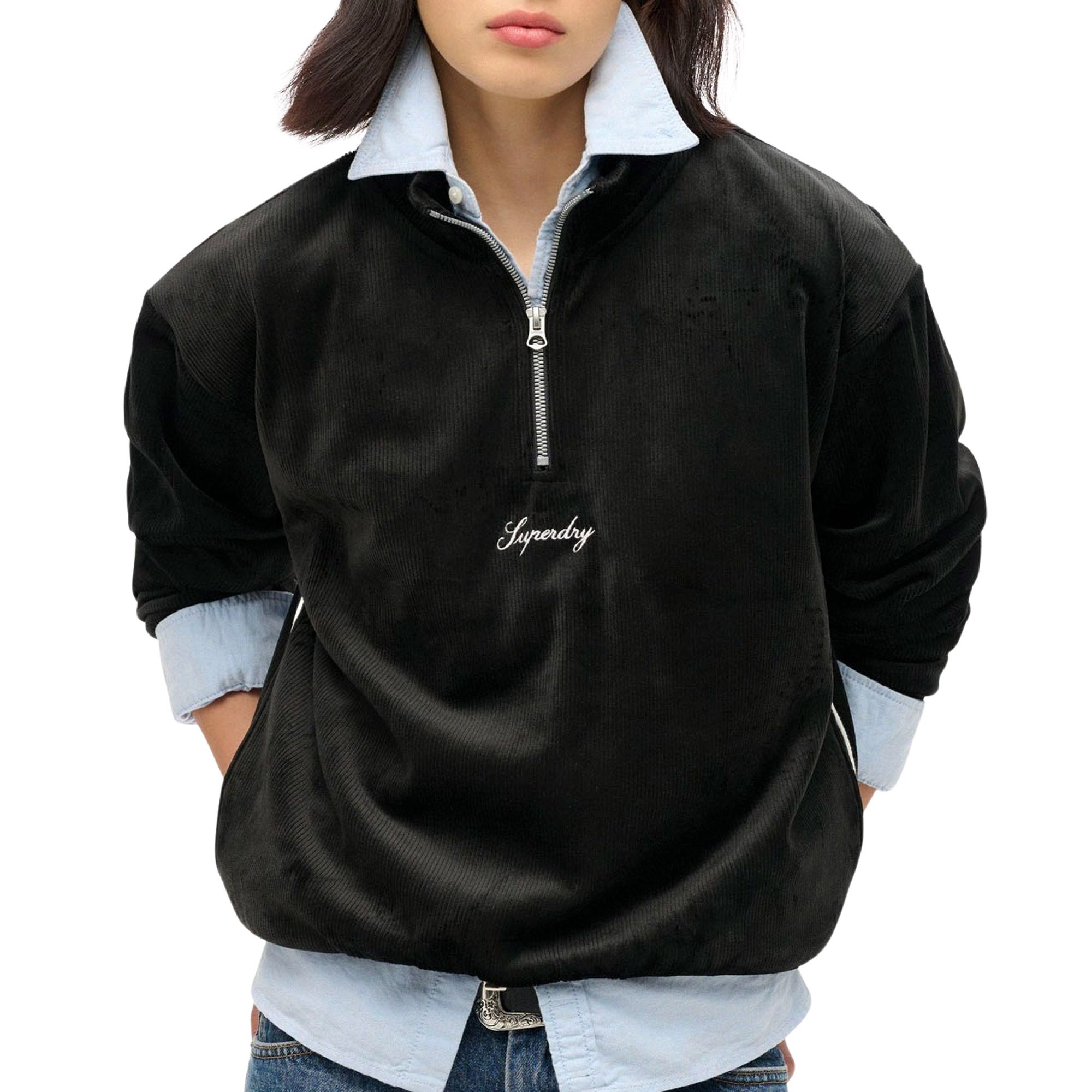 Superdry Country Club Velours Half Zip Trui Dames