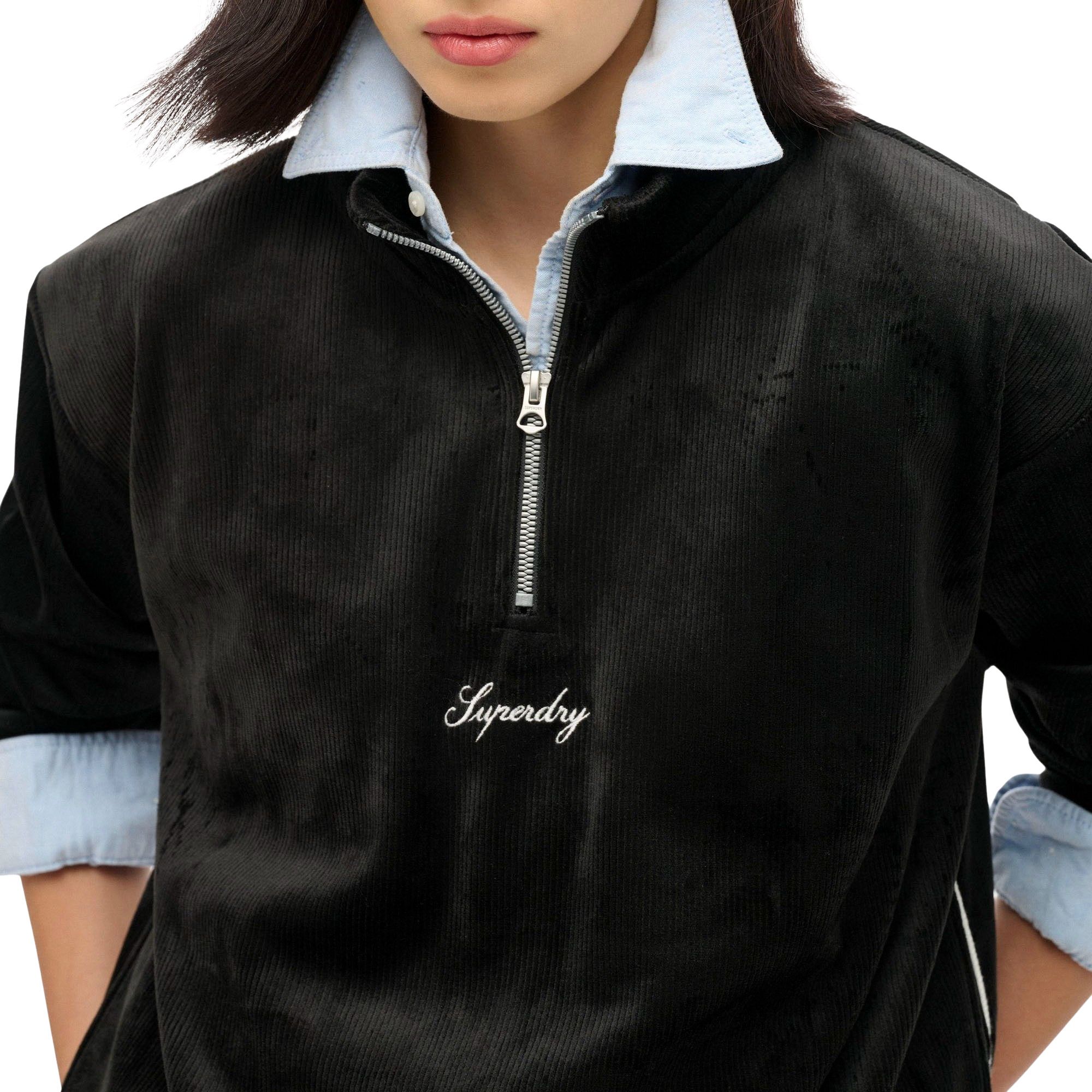 Superdry Country Club Velours Half Zip Trui Dames