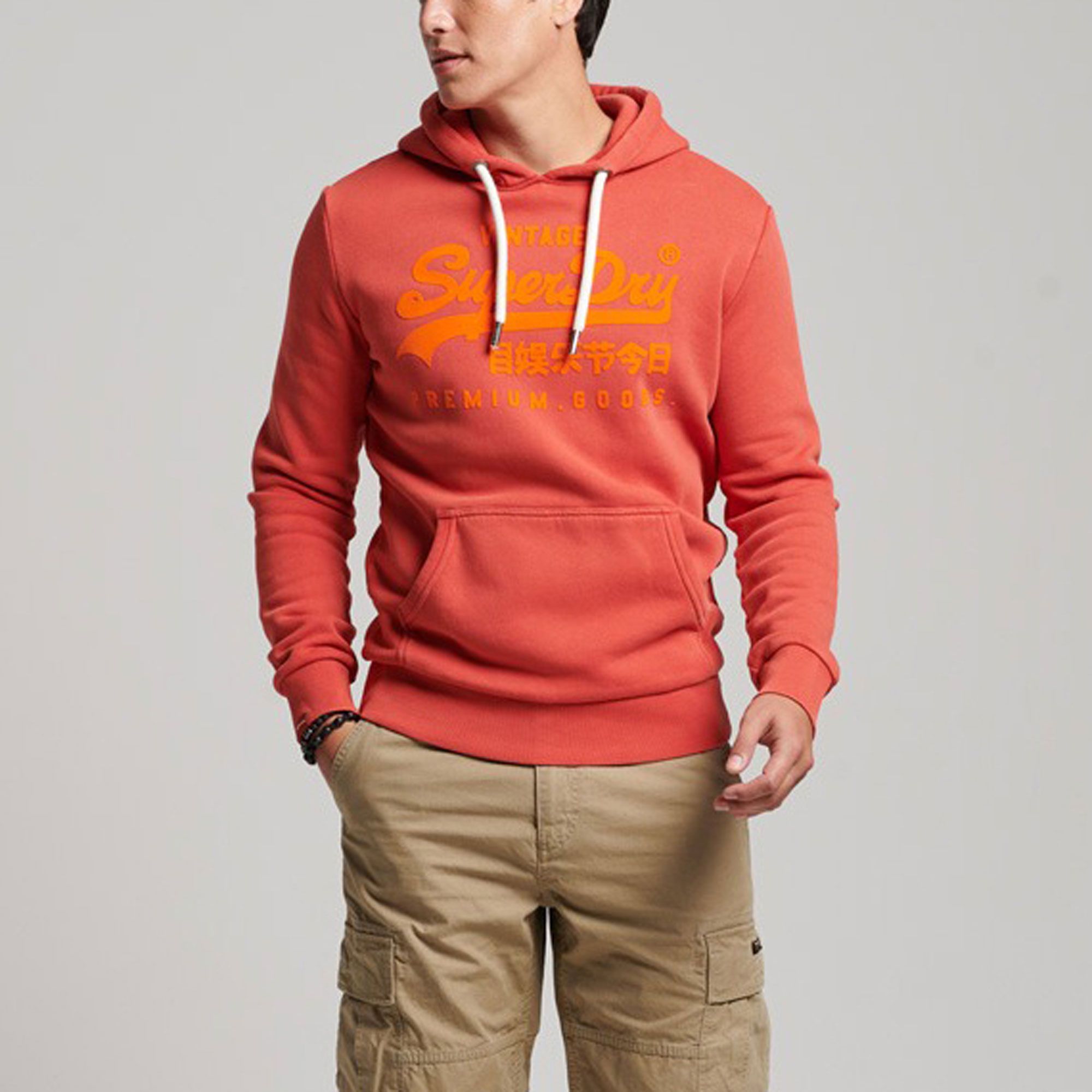 Superdry Vintage Logo Neon Hoodie Heren
