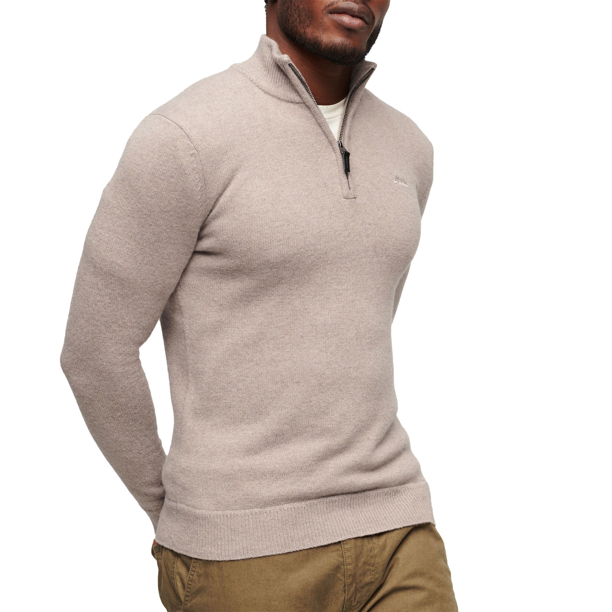 Superdry Essential Embroidered Knit Henley Trui Heren