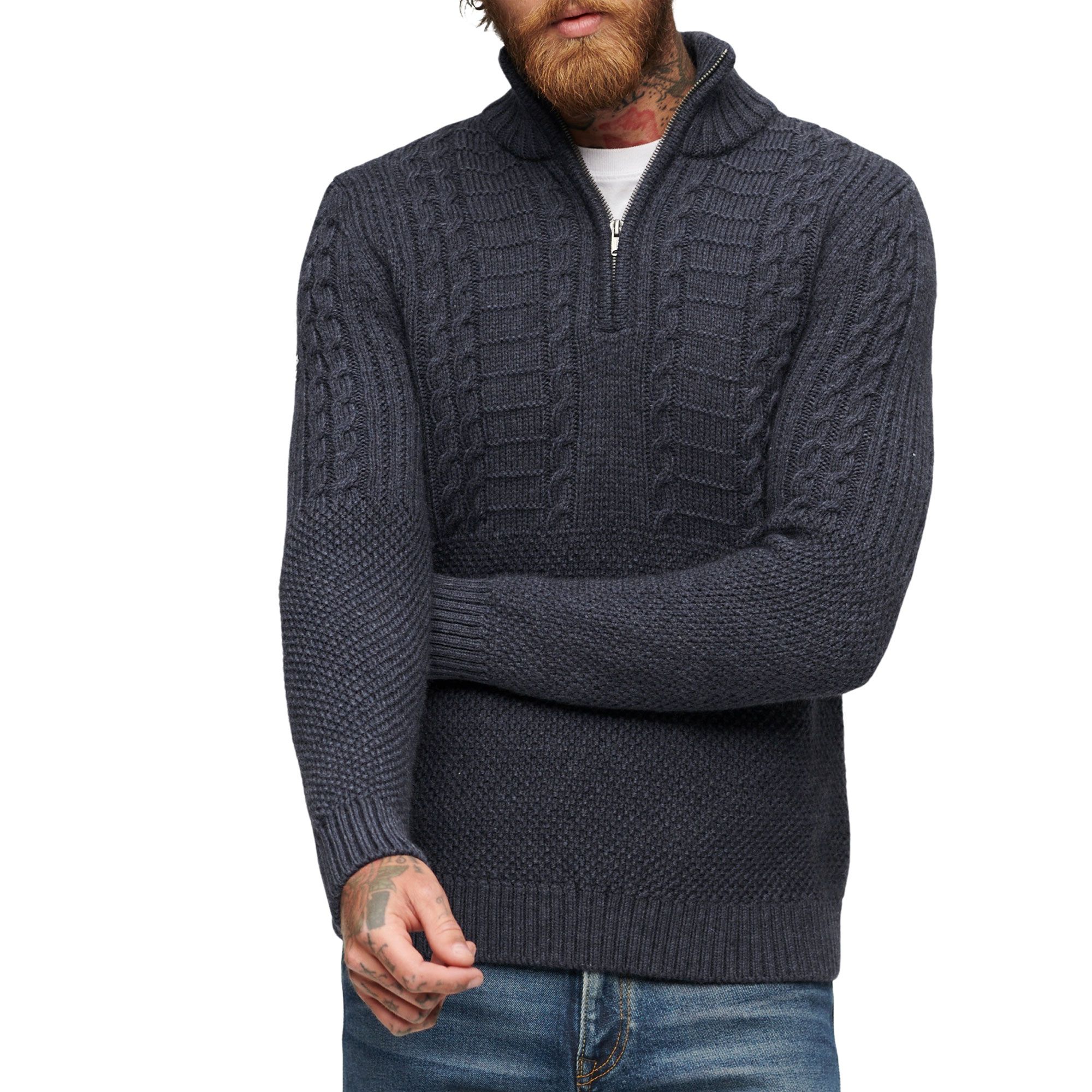 Superdry Vintage Jacob Henley Trui Heren