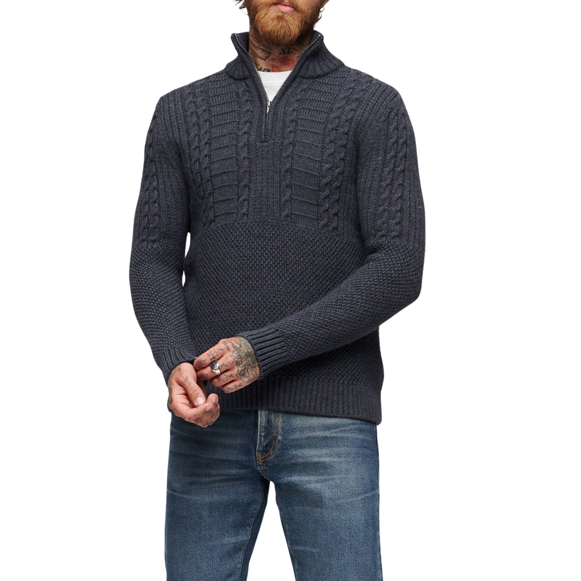 Superdry Vintage Jacob Henley Trui Heren