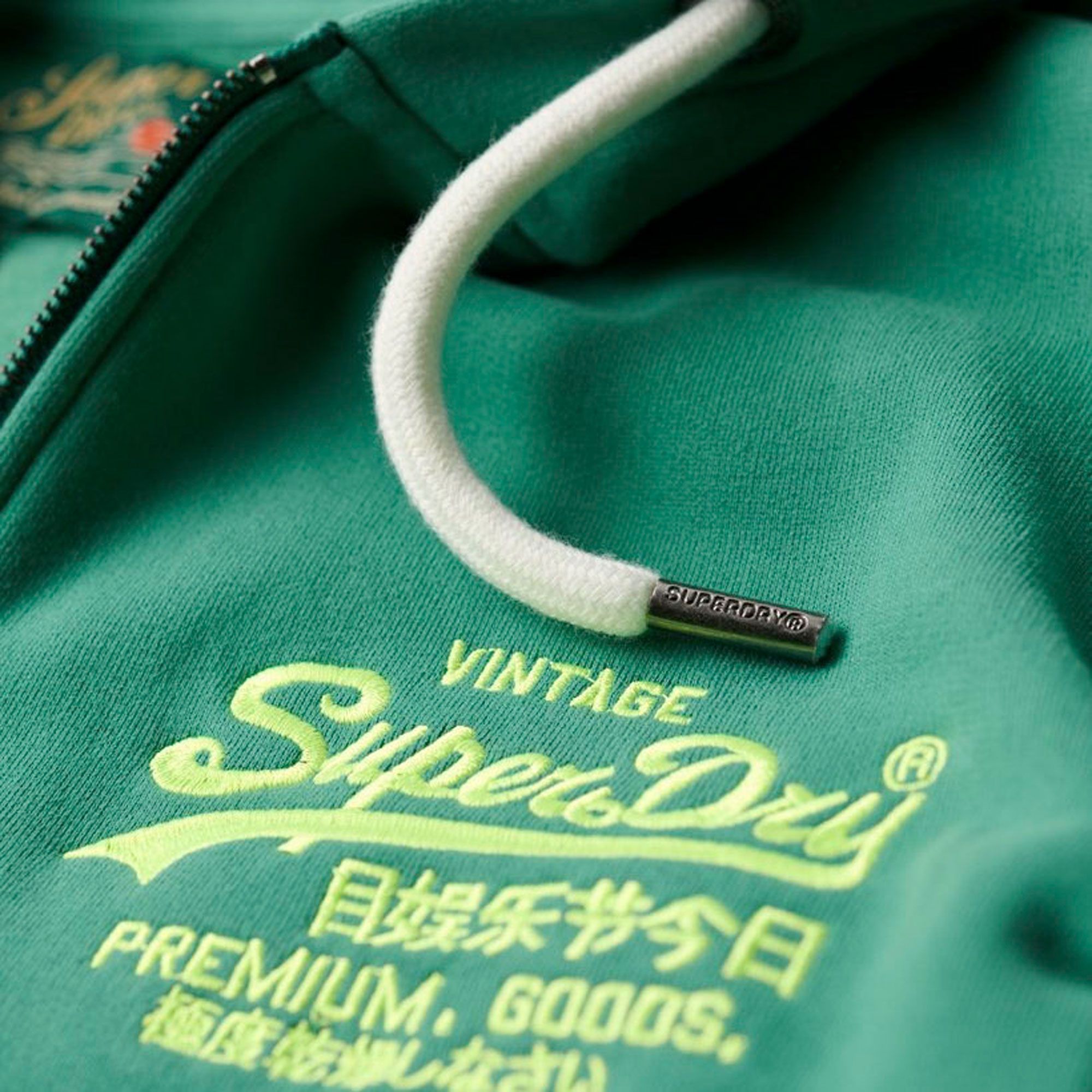Superdry Neon Vintage Logo Hooded Vest Heren