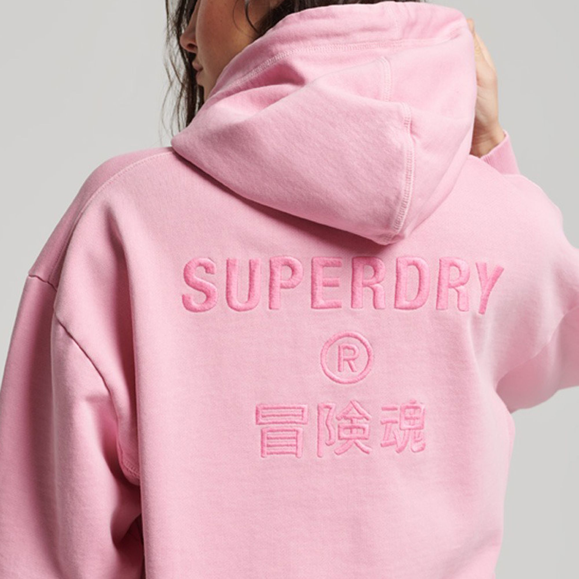 Superdry Code CL Garment Dye Oversized Hoodie Dames