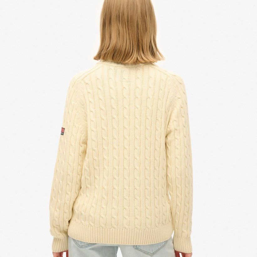 Superdry Slouchy Cable Roll Neck Trui Dames