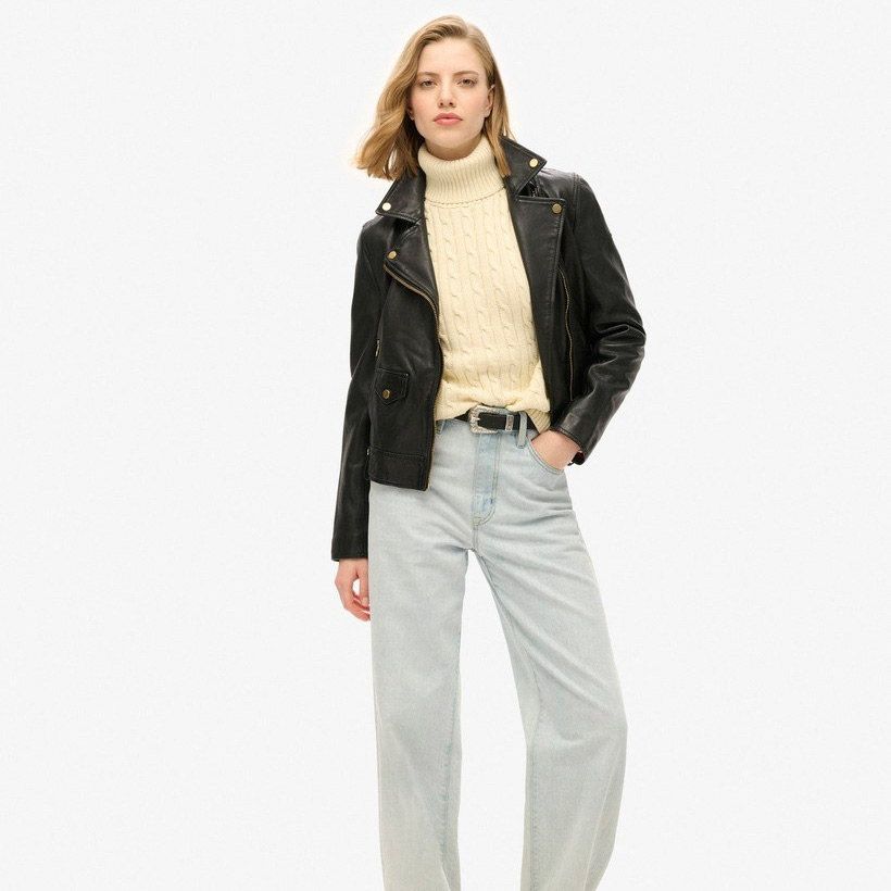 Superdry Slouchy Cable Roll Neck Trui Dames