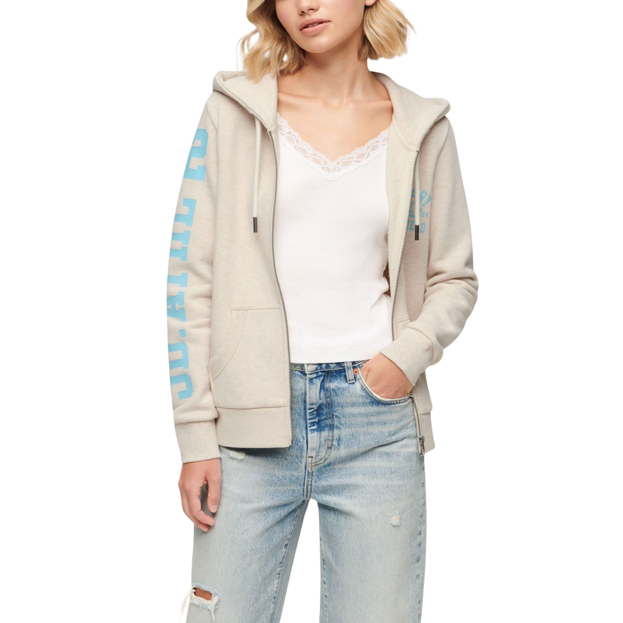 Superdry Super Athletic Graphic Hooded Sweatjacke Damen