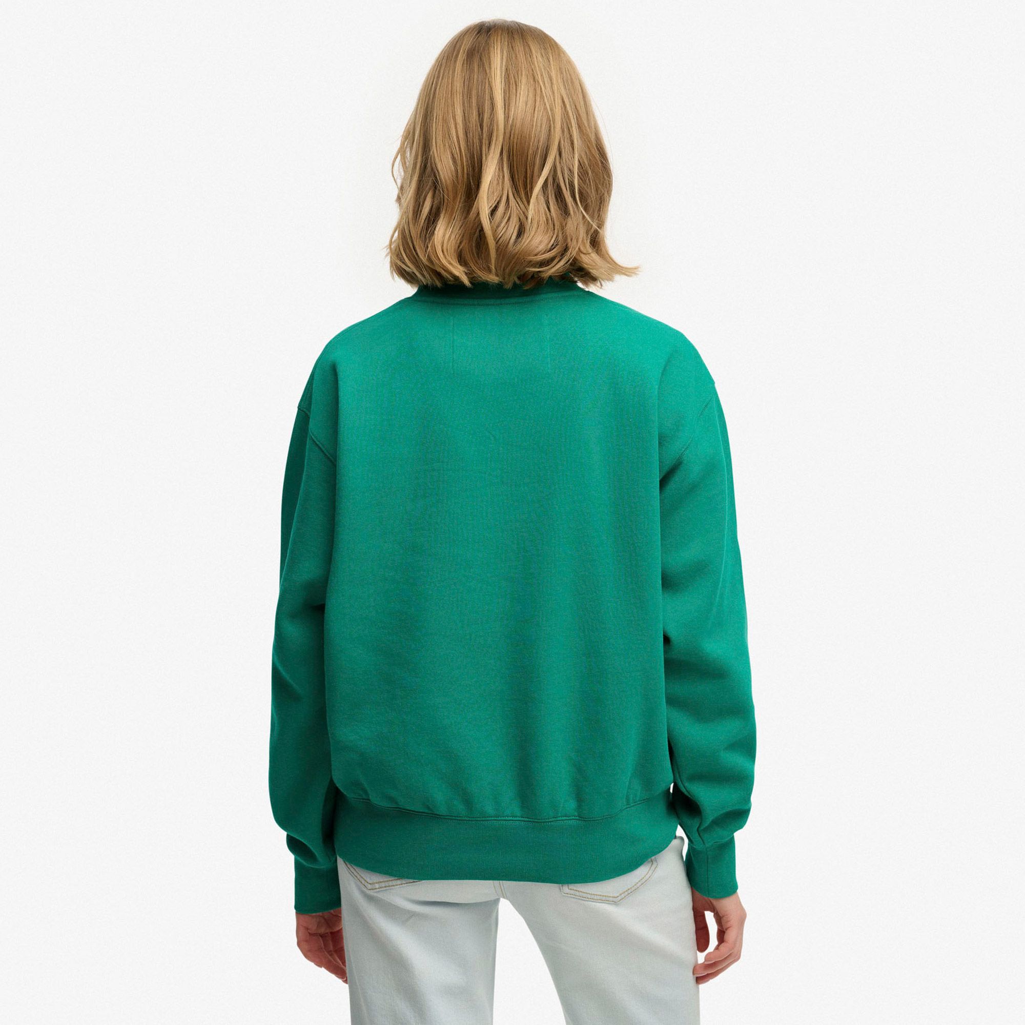 Superdry Varsity Satin Applique Crew Sweater Dames