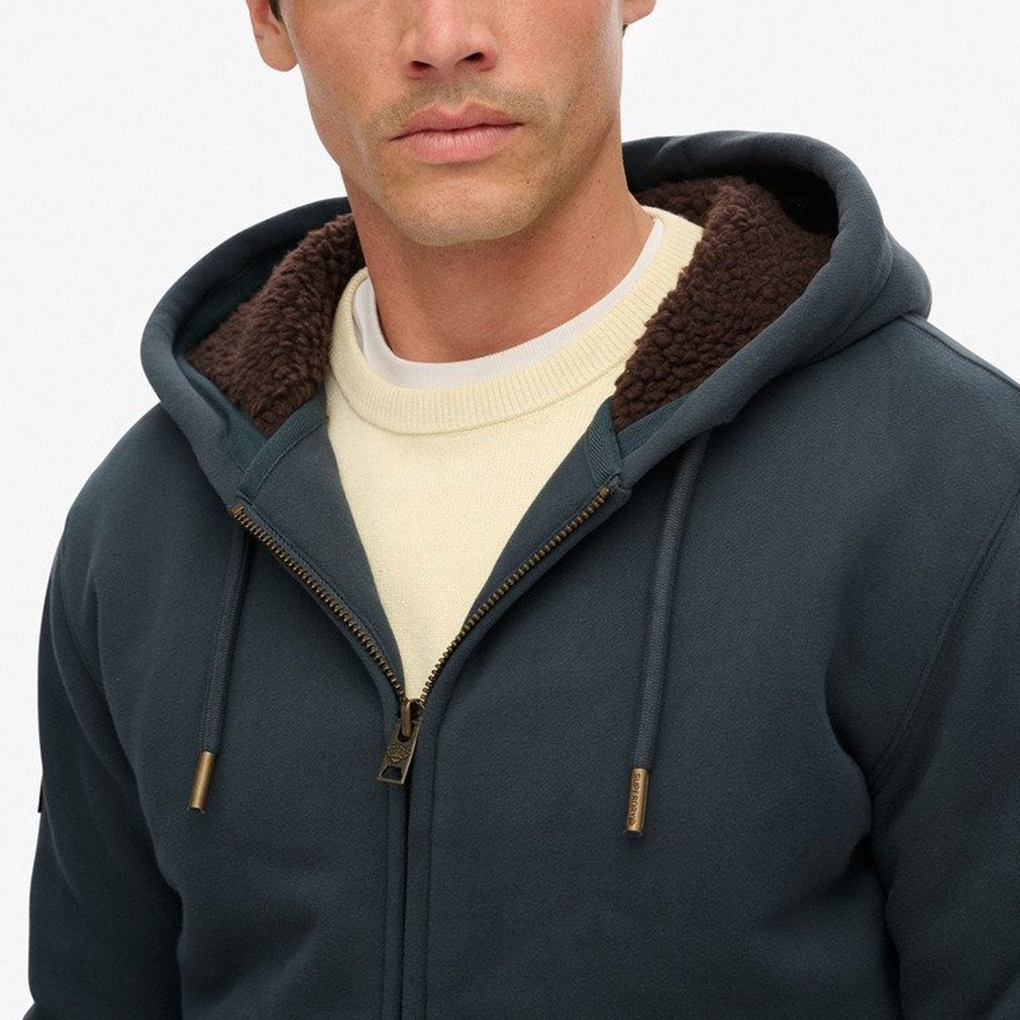 KLEUR Superdry Borg Lined Zip Vest Heren