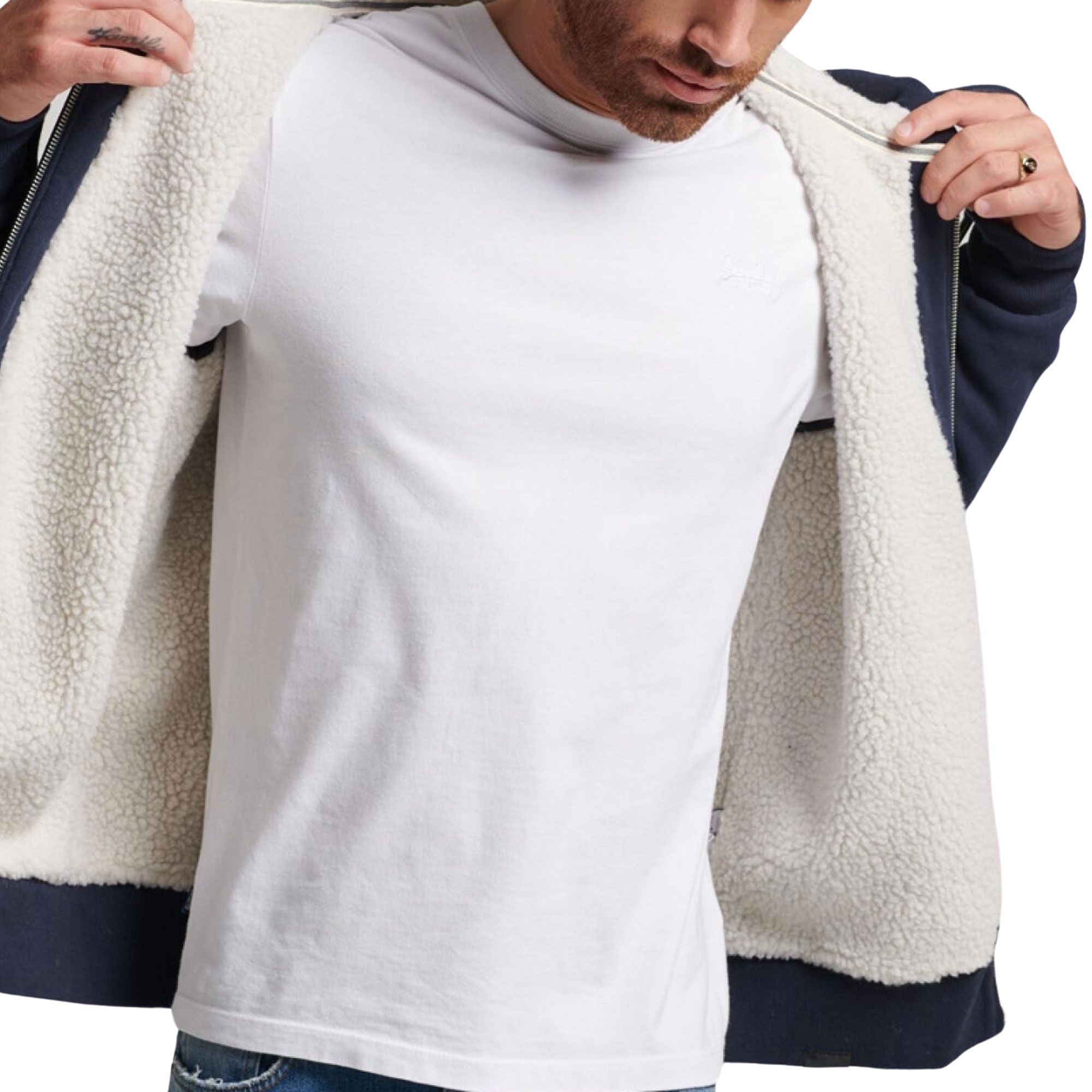 Superdry Essential Borg Lined Zip Vest Heren