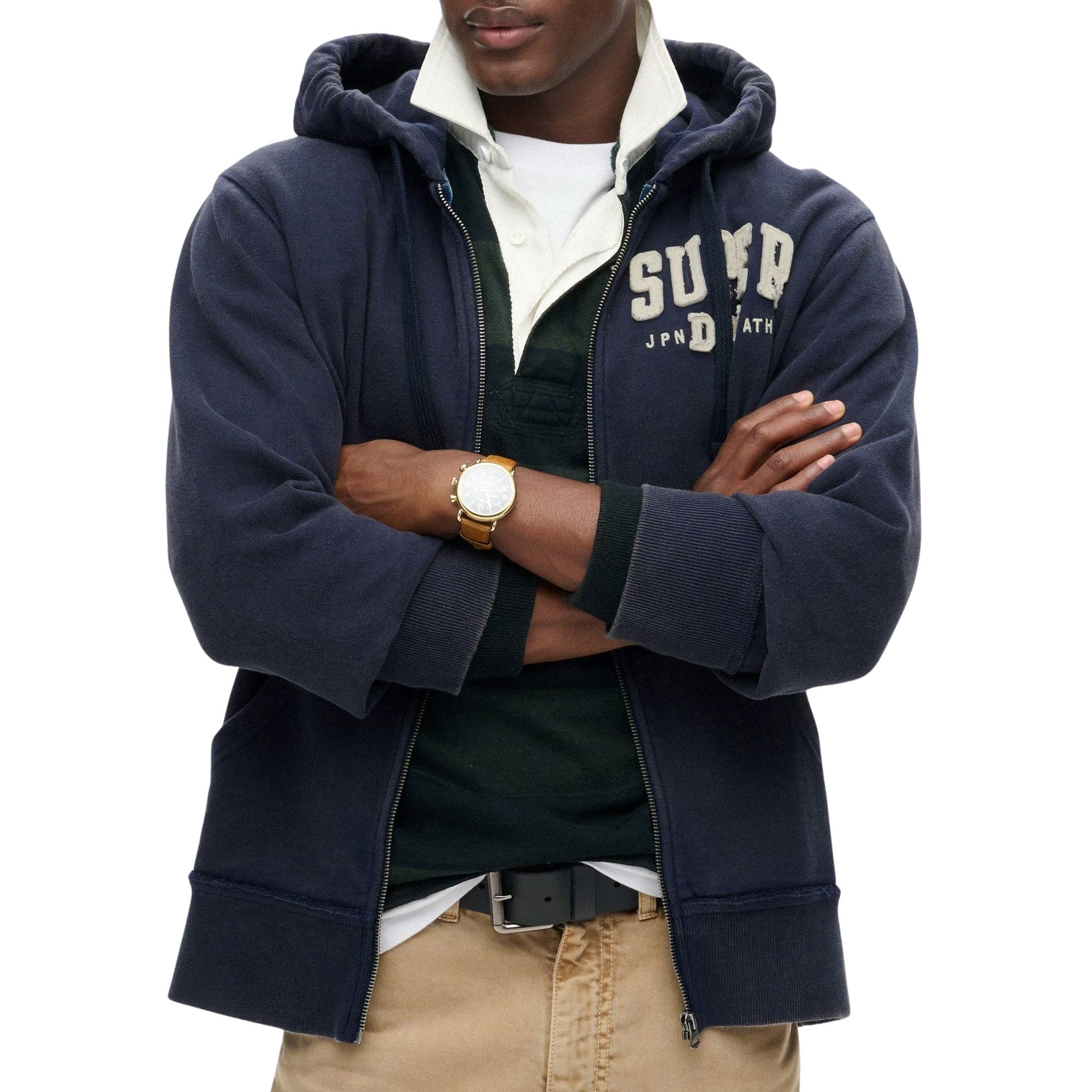 Superdry Vintage Athletic Ziphood Vest Heren