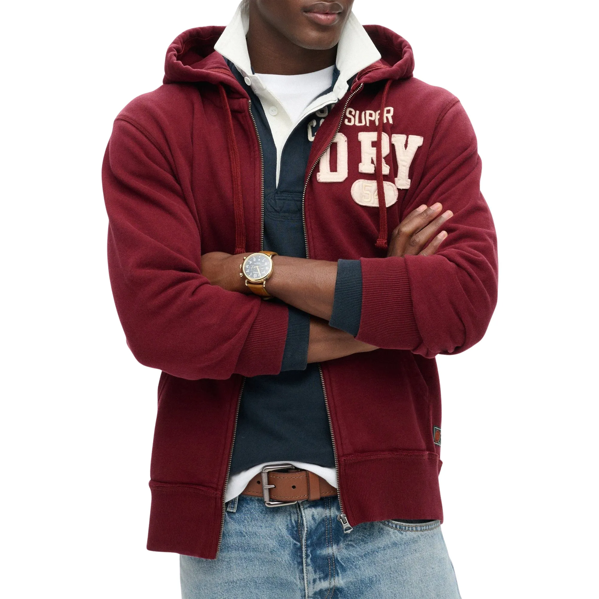 Superdry Vintage Athletic Ziphood Vest Heren
