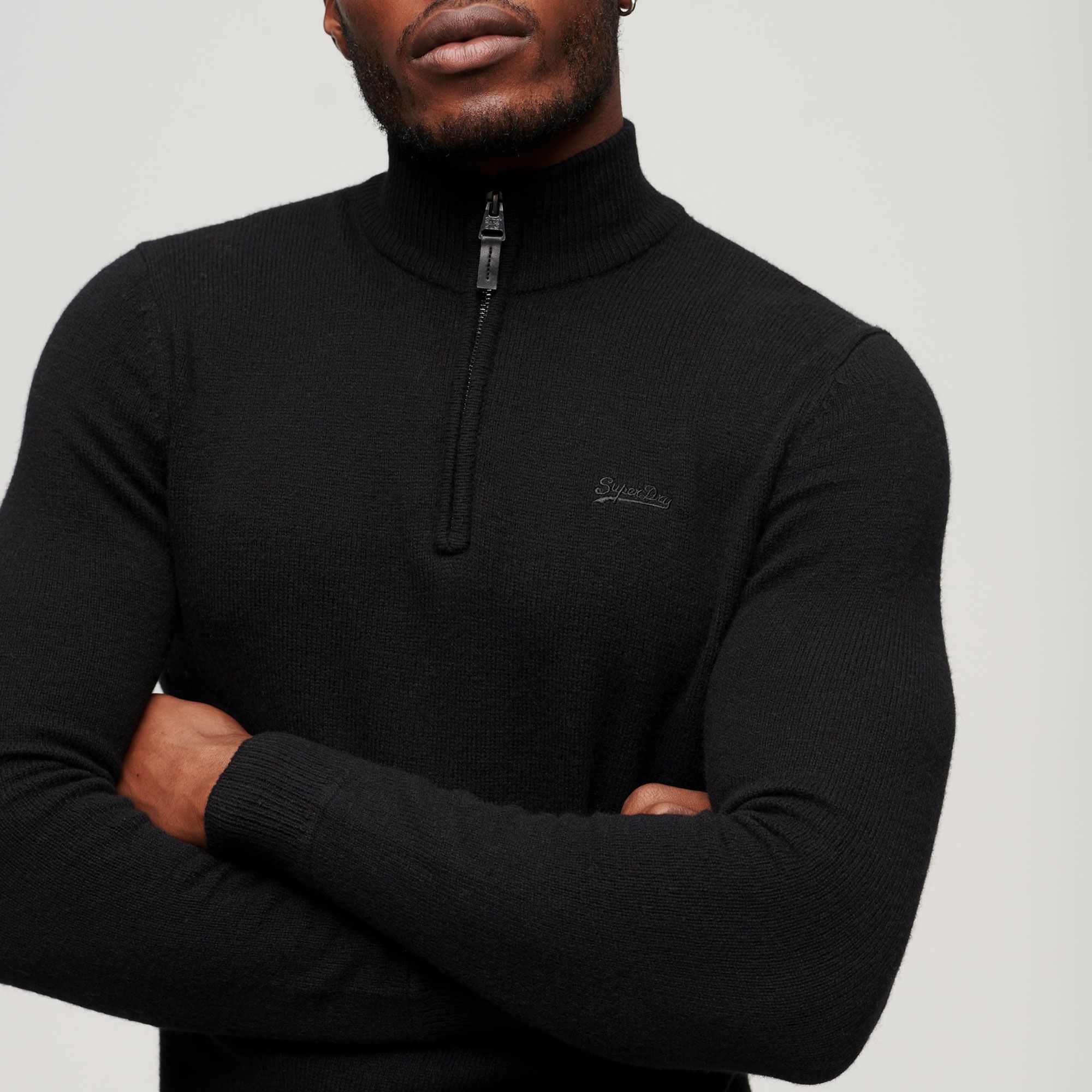 Superdry Essential Embroidered Knit Henley Trui Heren