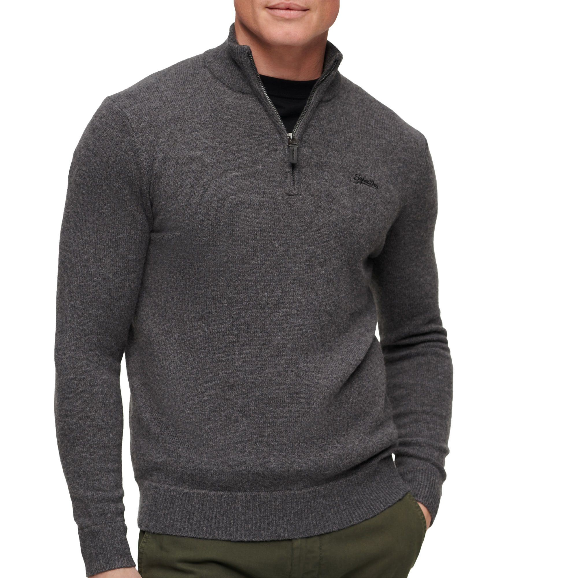 Superdry Essential Embroidered Knit Henley Trui Heren