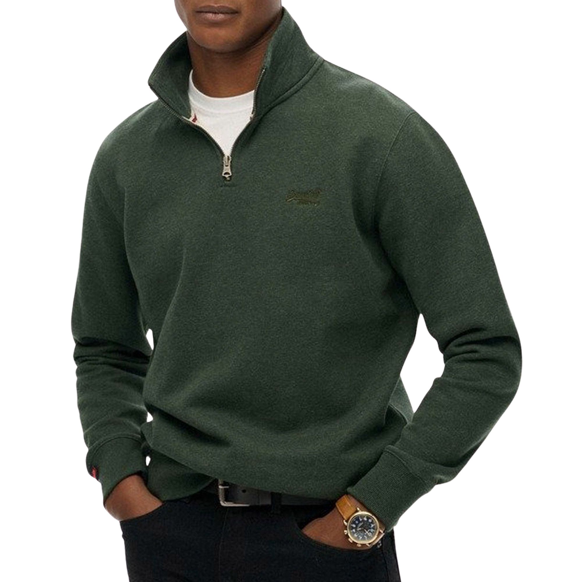 Superdry Essential Logo Henley Half Zip Sweater Heren