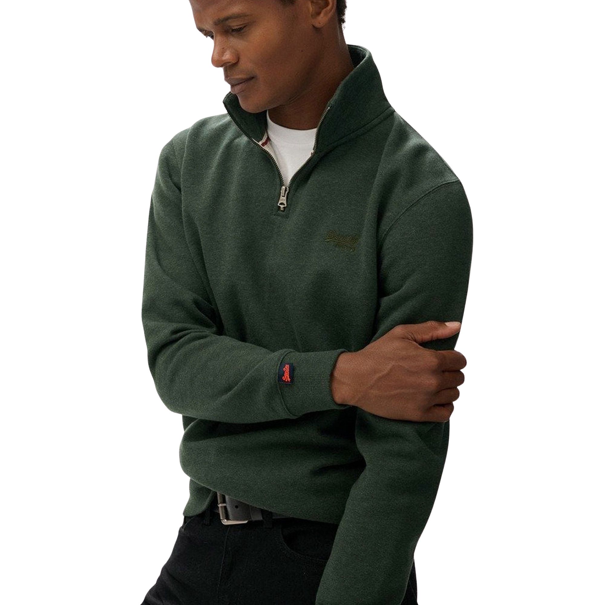 Superdry Essential Logo Henley Half Zip Sweater Heren
