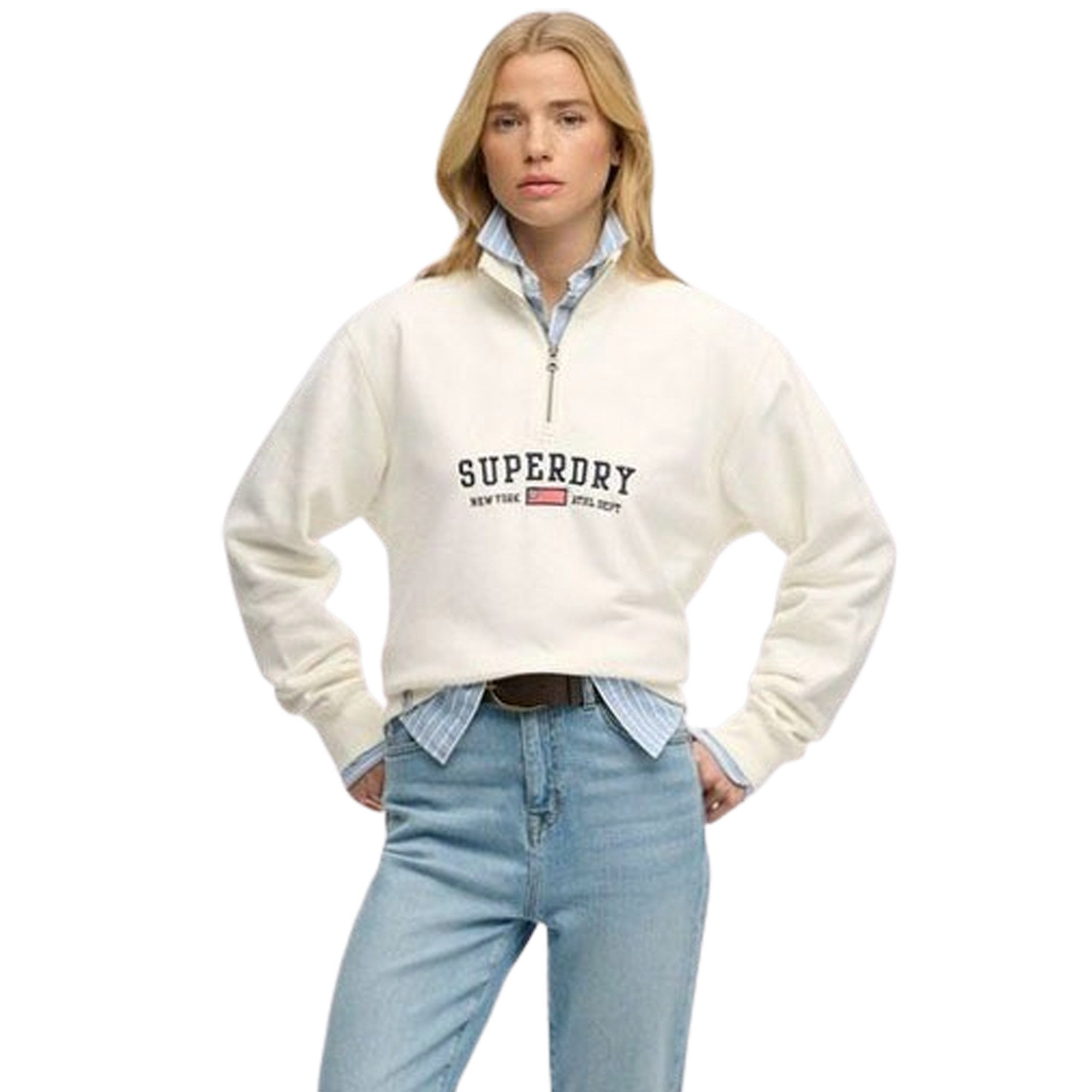 Superdry Athletic Essential Graphic Half Zip Sweater Dames
