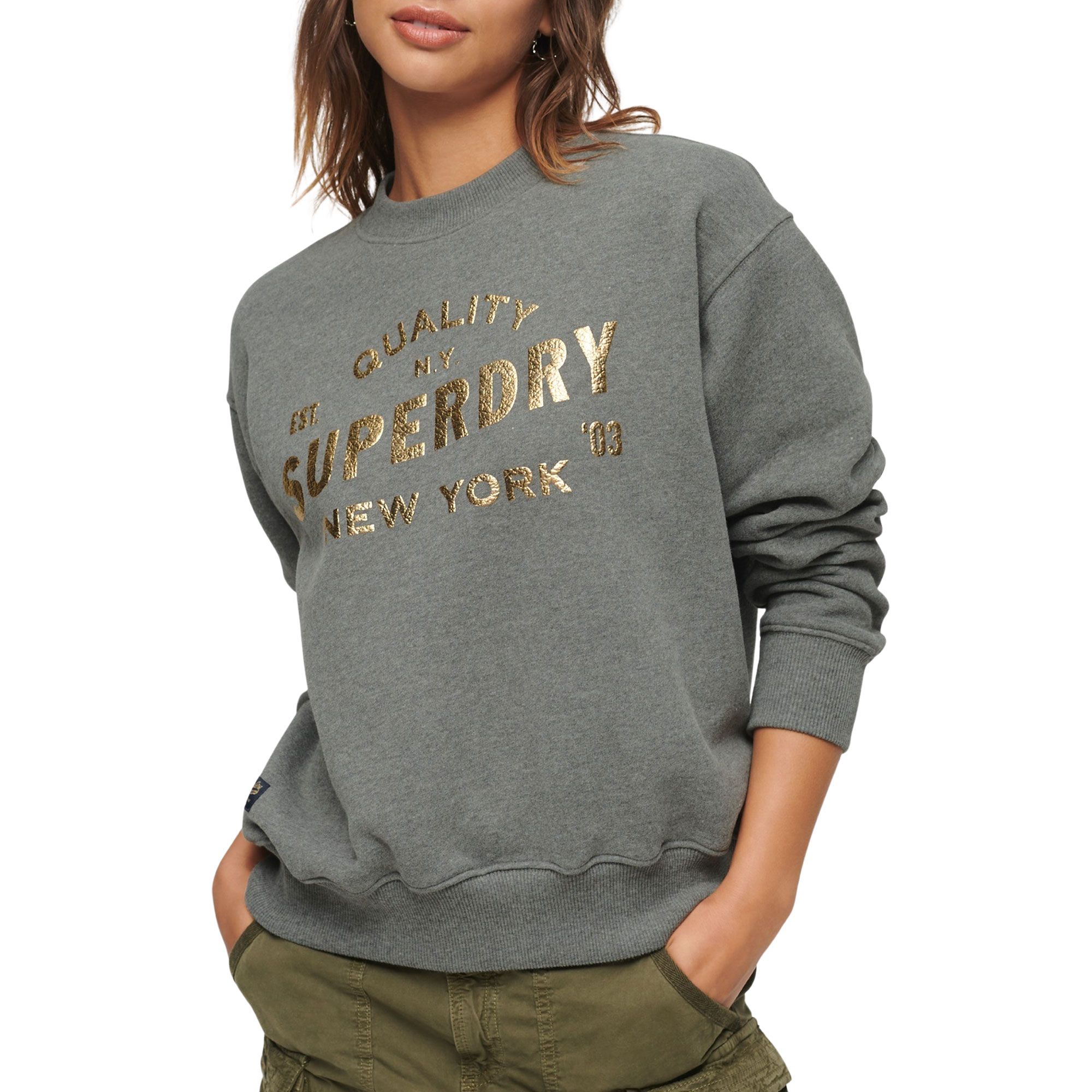 Superdry Luxe Metallic Logo Pullover Damen | Plutosport 