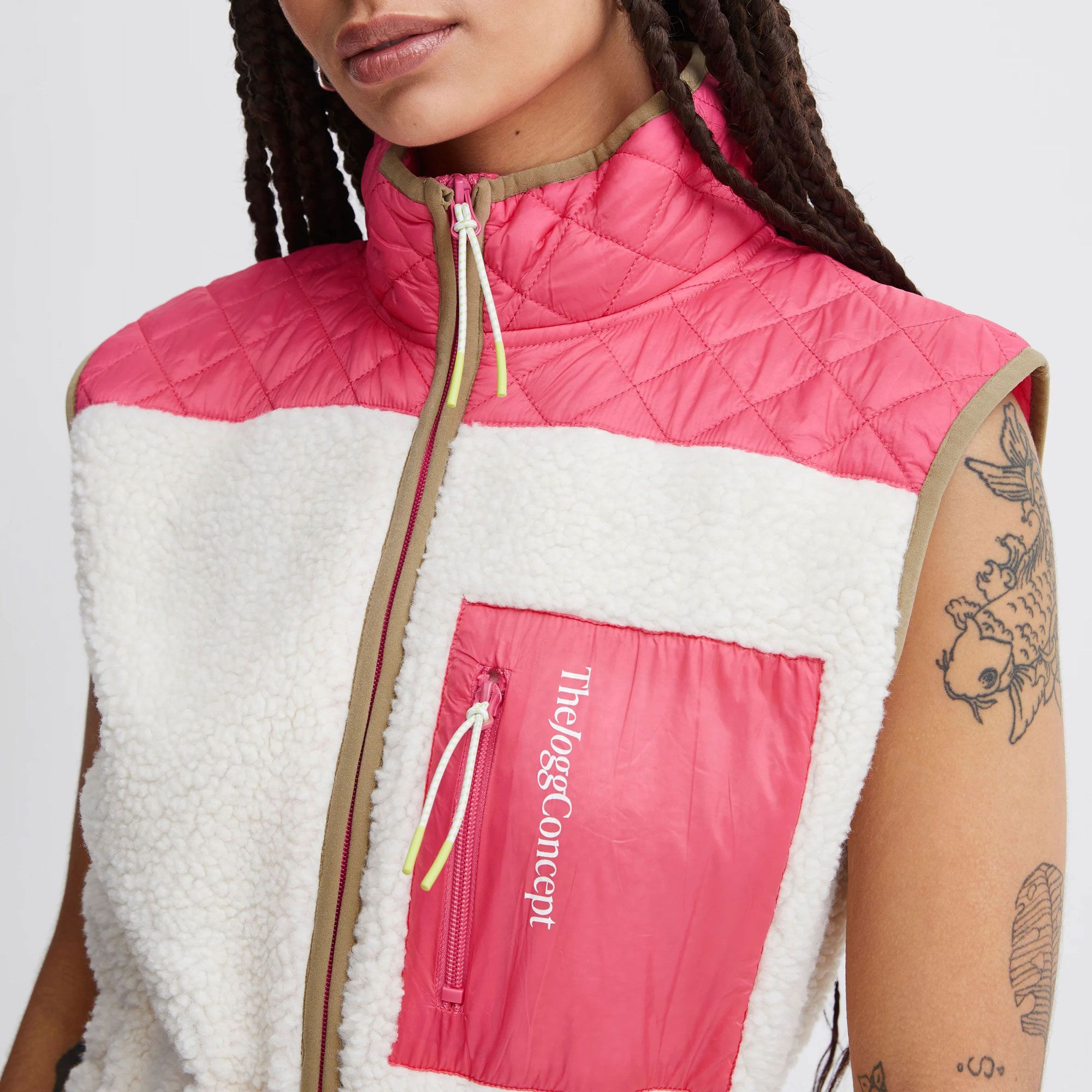 The Jogg Concept Berri Long Waistcoat Fleece Bodywarmer Dames