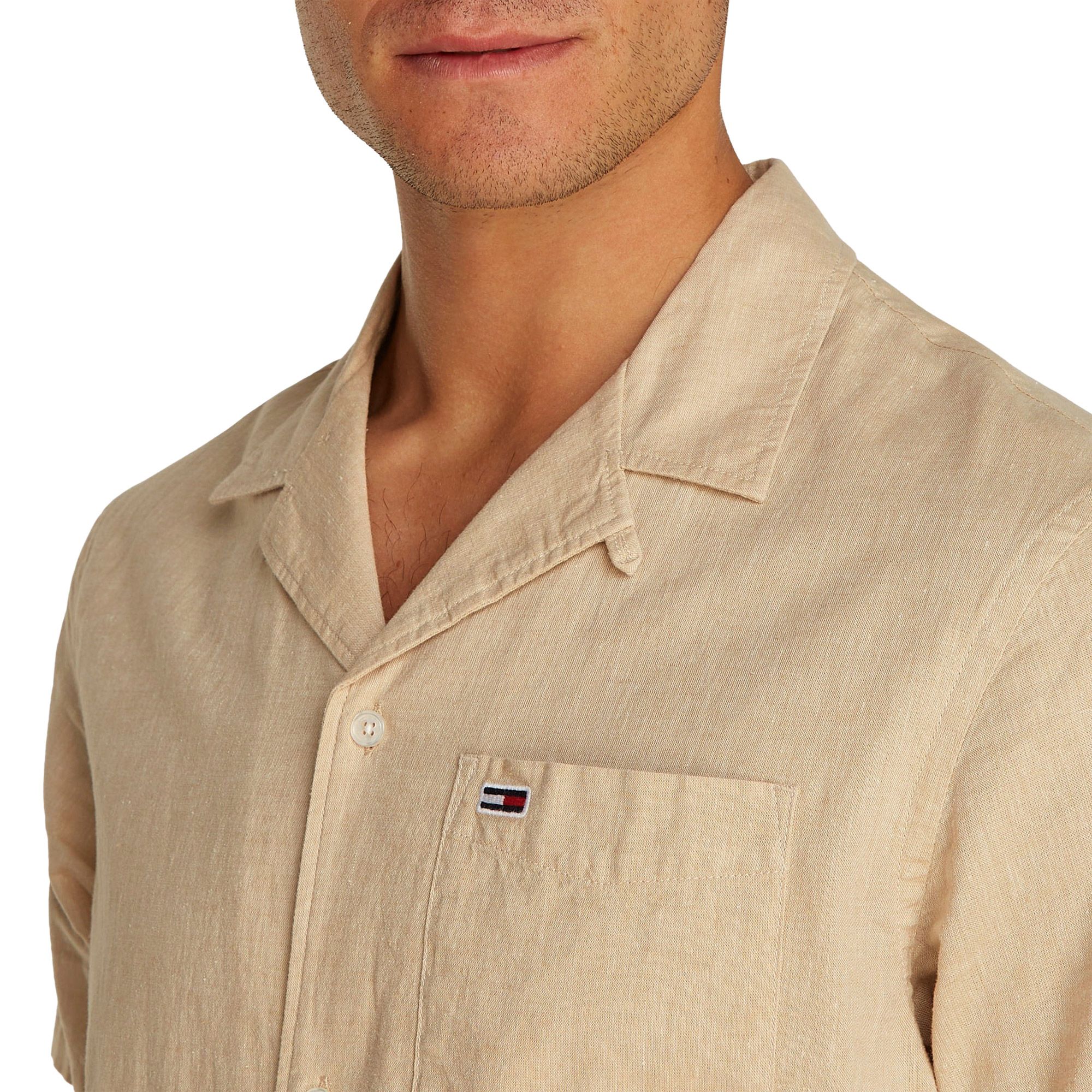 Tommy Hilfiger Regular Fit Linnen Blend SS Overhemd Heren