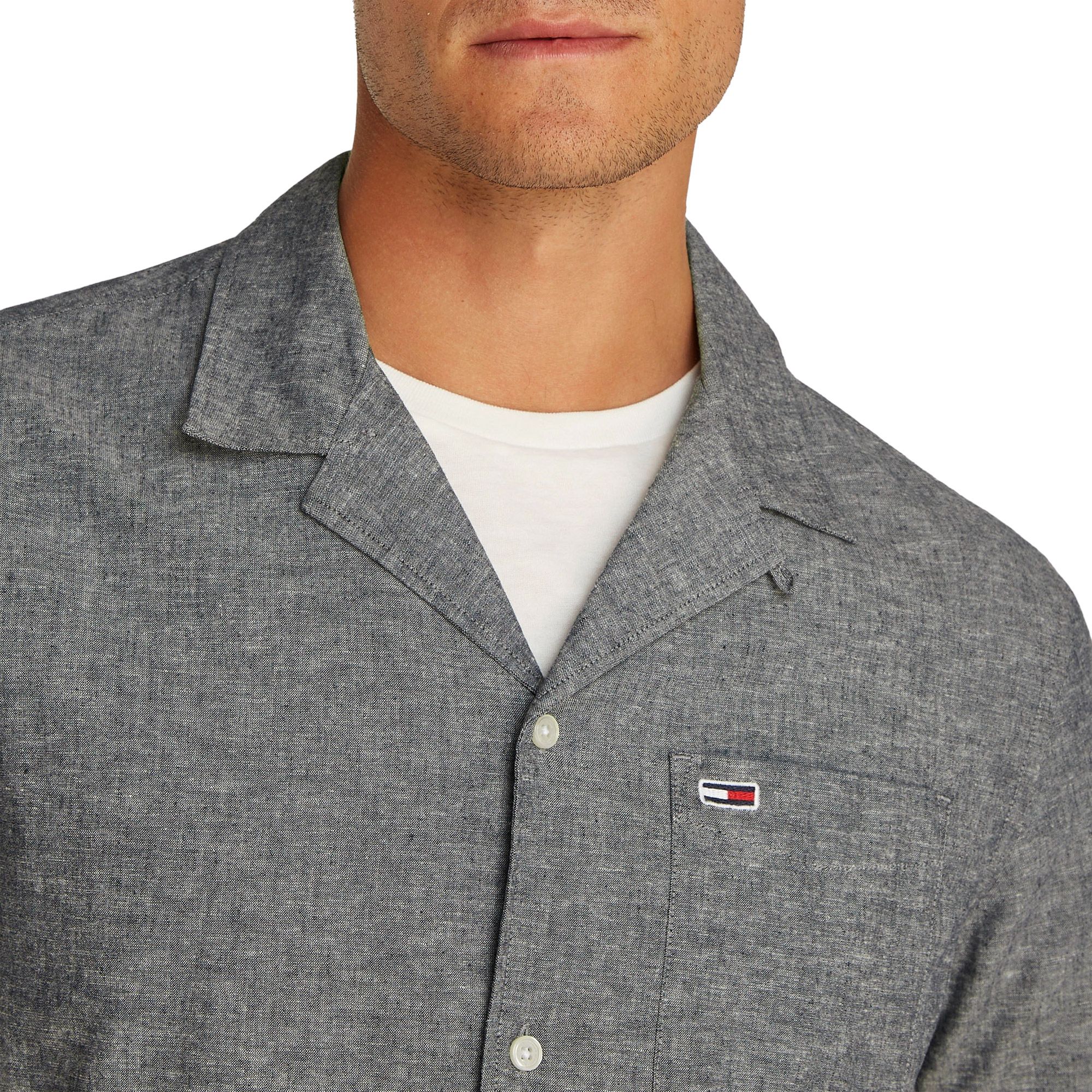 Tommy Hilfiger Regular Fit Linnen Blend SS Overhemd Heren