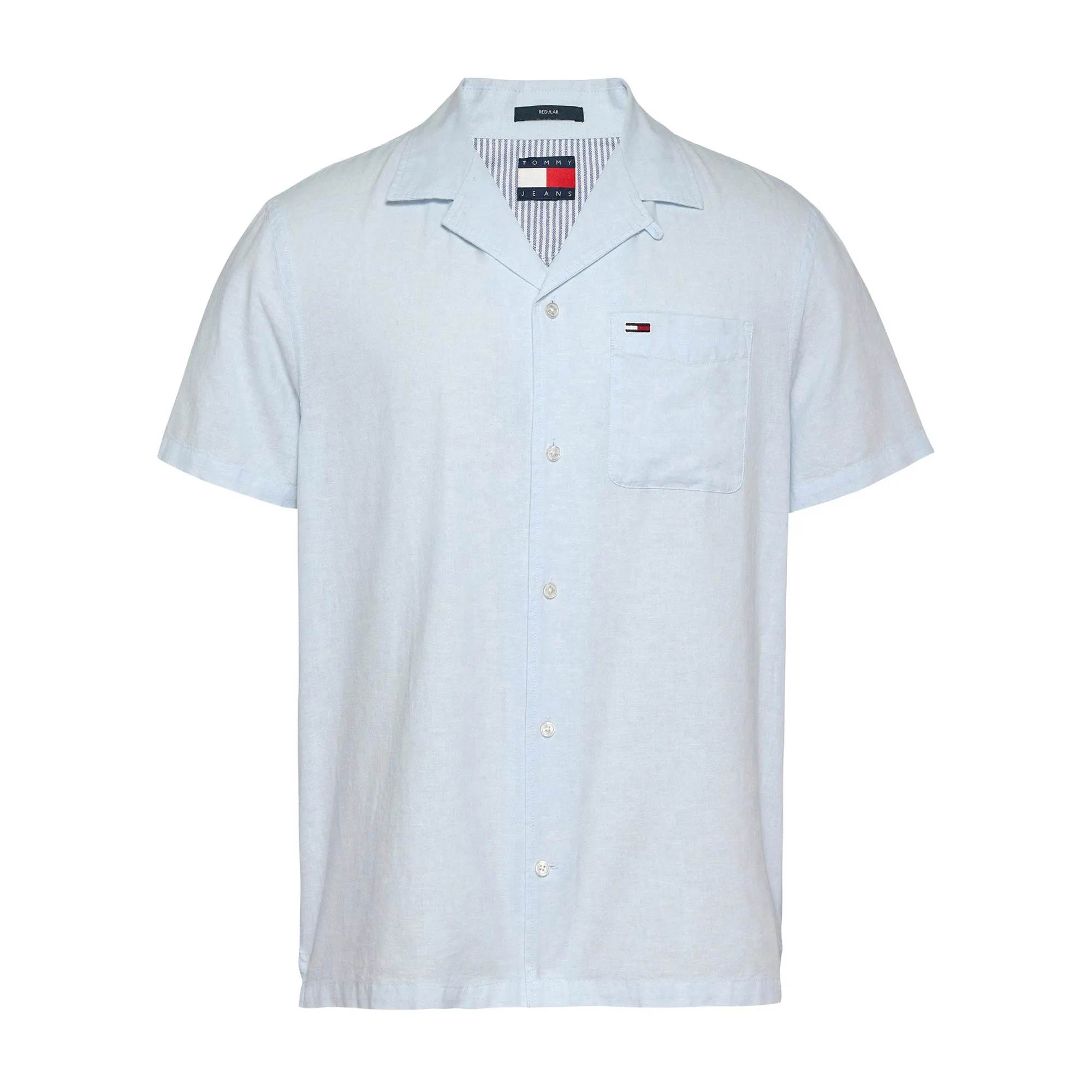 Tommy Hilfiger Regular Fit Linnen Blend SS Overhemd Heren