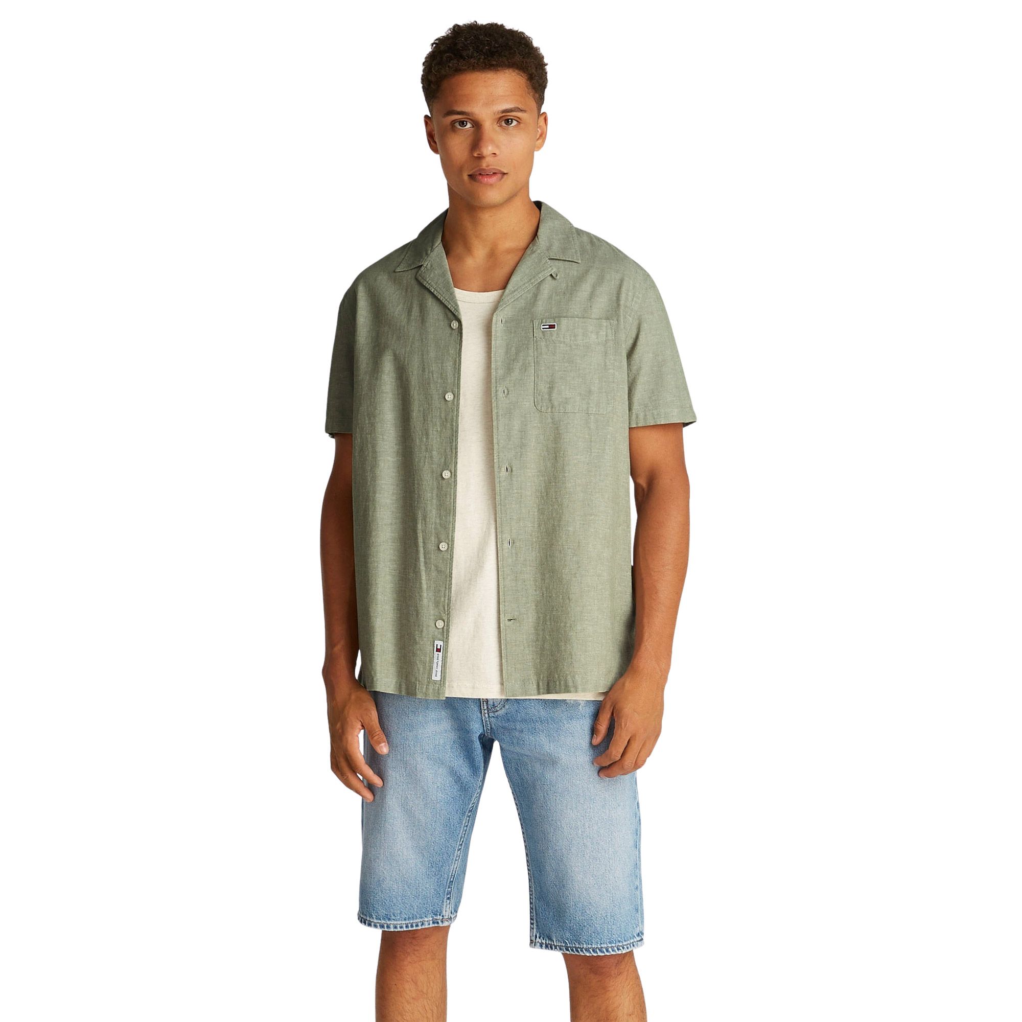 Tommy Hilfiger Regular Fit Linnen Blend SS Overhemd Heren