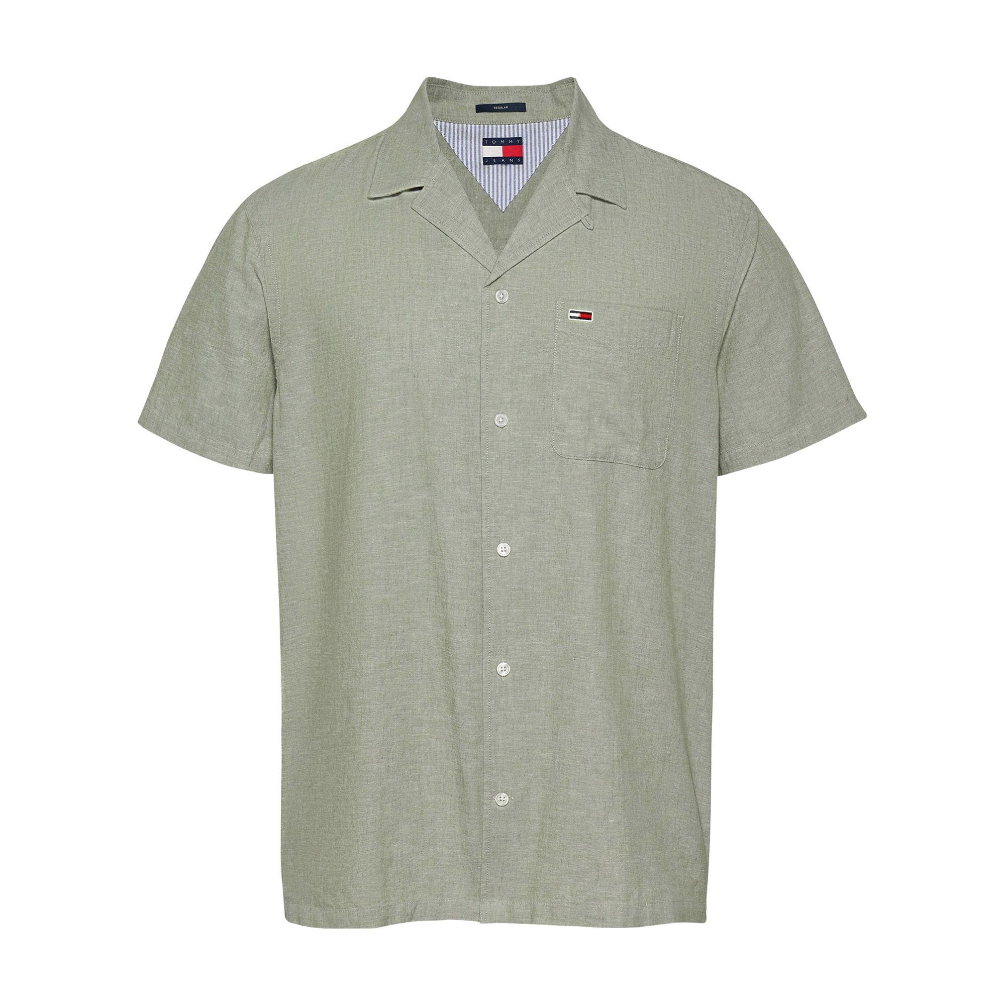 Tommy Hilfiger Regular Fit Linnen Blend SS Overhemd Heren
