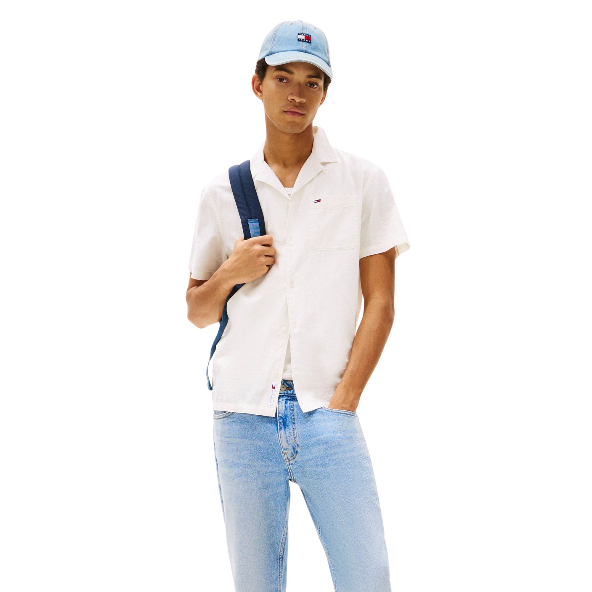 Tommy Hilfiger Regular Fit Linnen Blend SS Overhemd Heren
