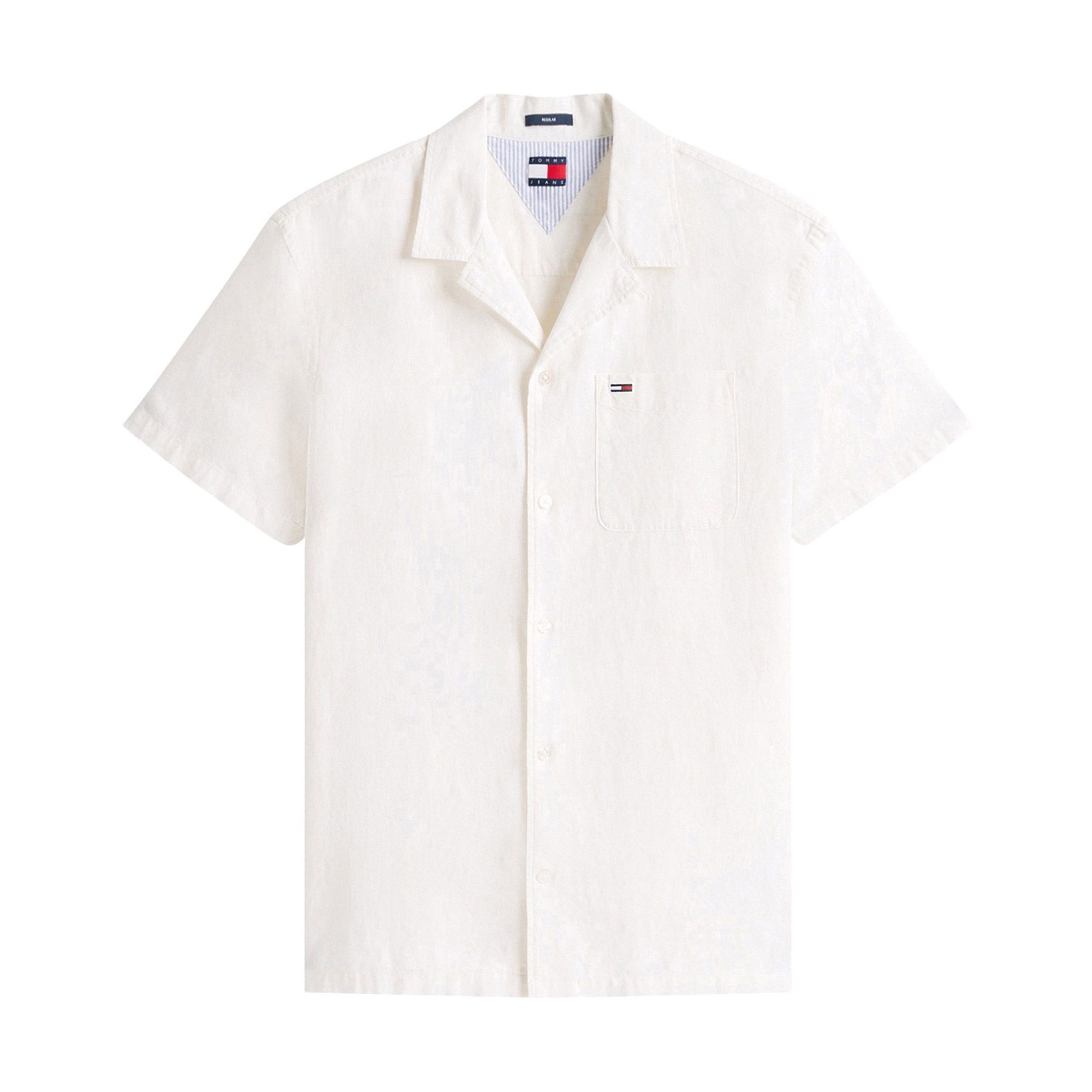 Tommy Hilfiger Regular Fit Linnen Blend SS Overhemd Heren