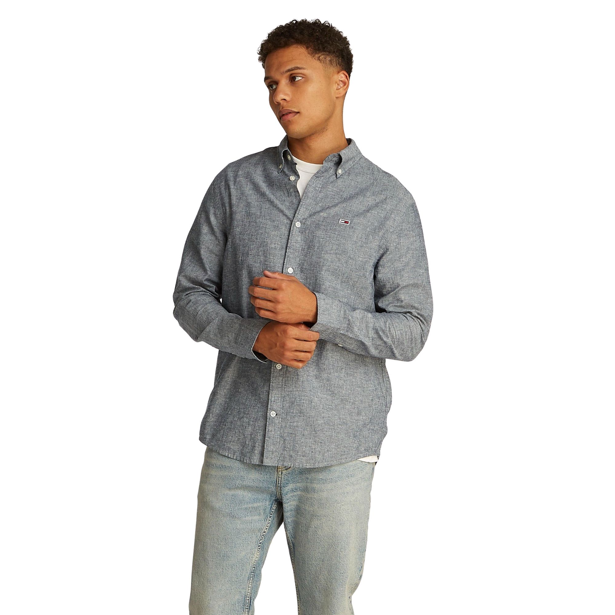 Tommy Hilfiger Regular Fit Linnen Blend Overhemd Heren