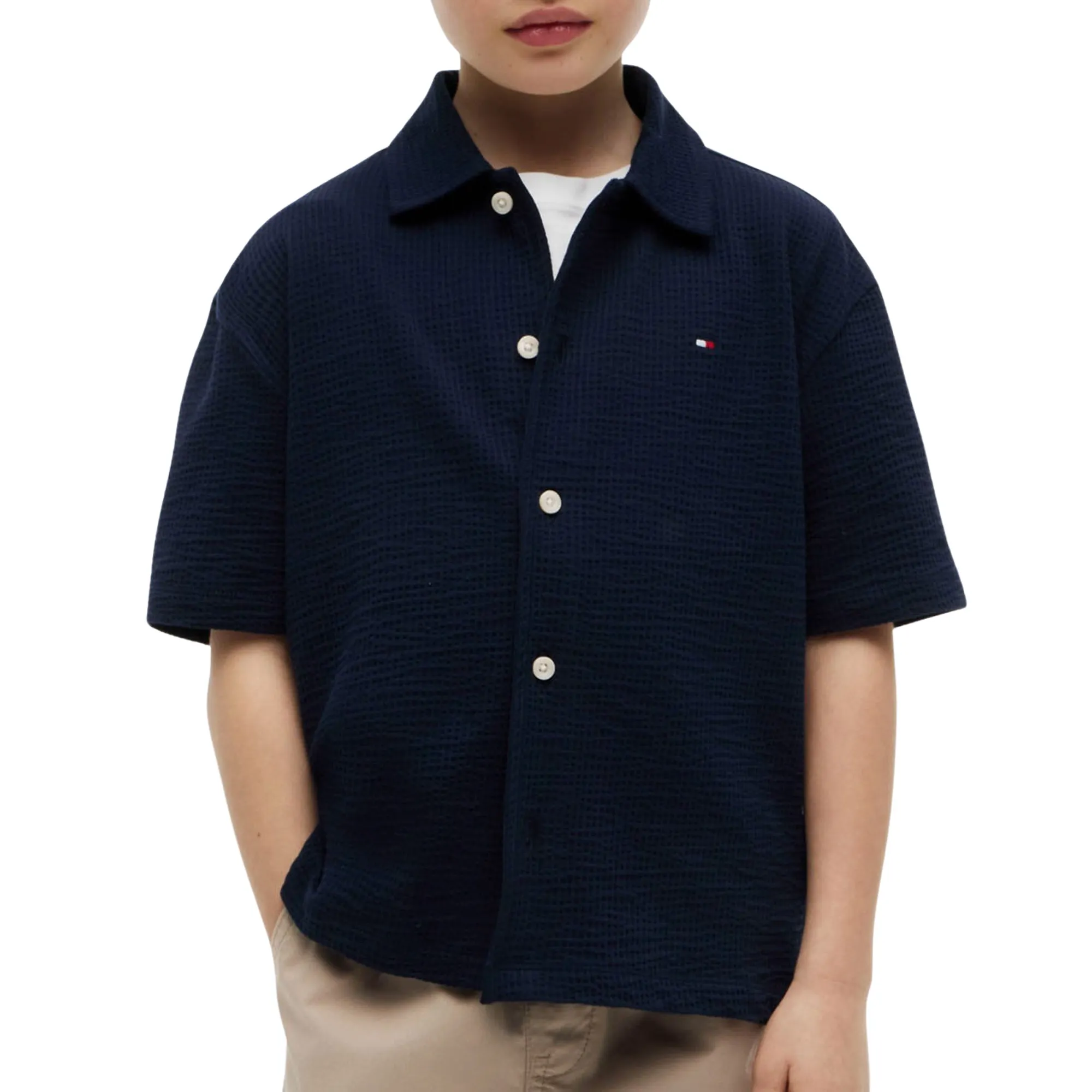 Tommy Hilfiger Jersey Seersucker SS Overhemd Junior