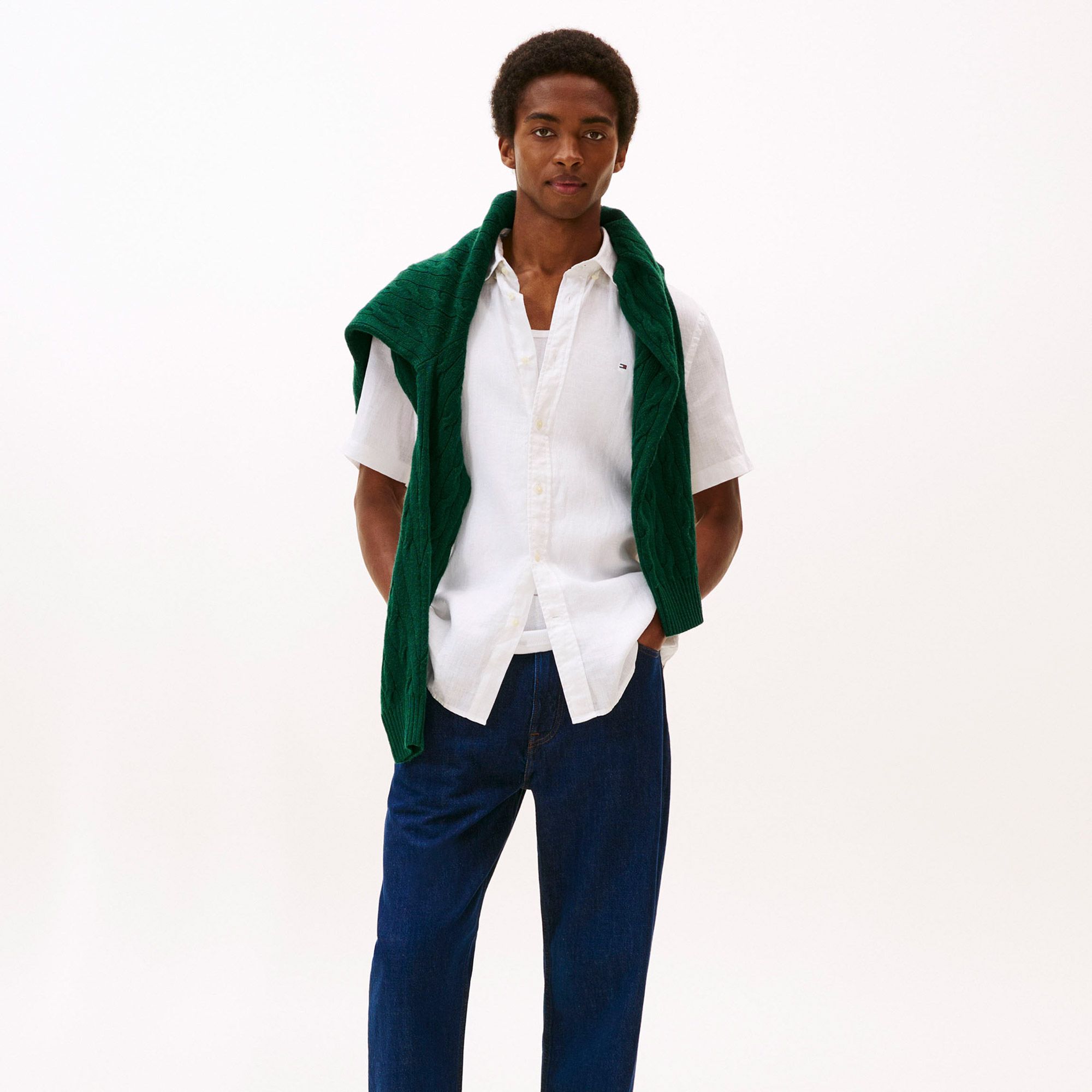 Tommy Hilfiger Pigment Dyed Linnen SS Overhemd Heren
