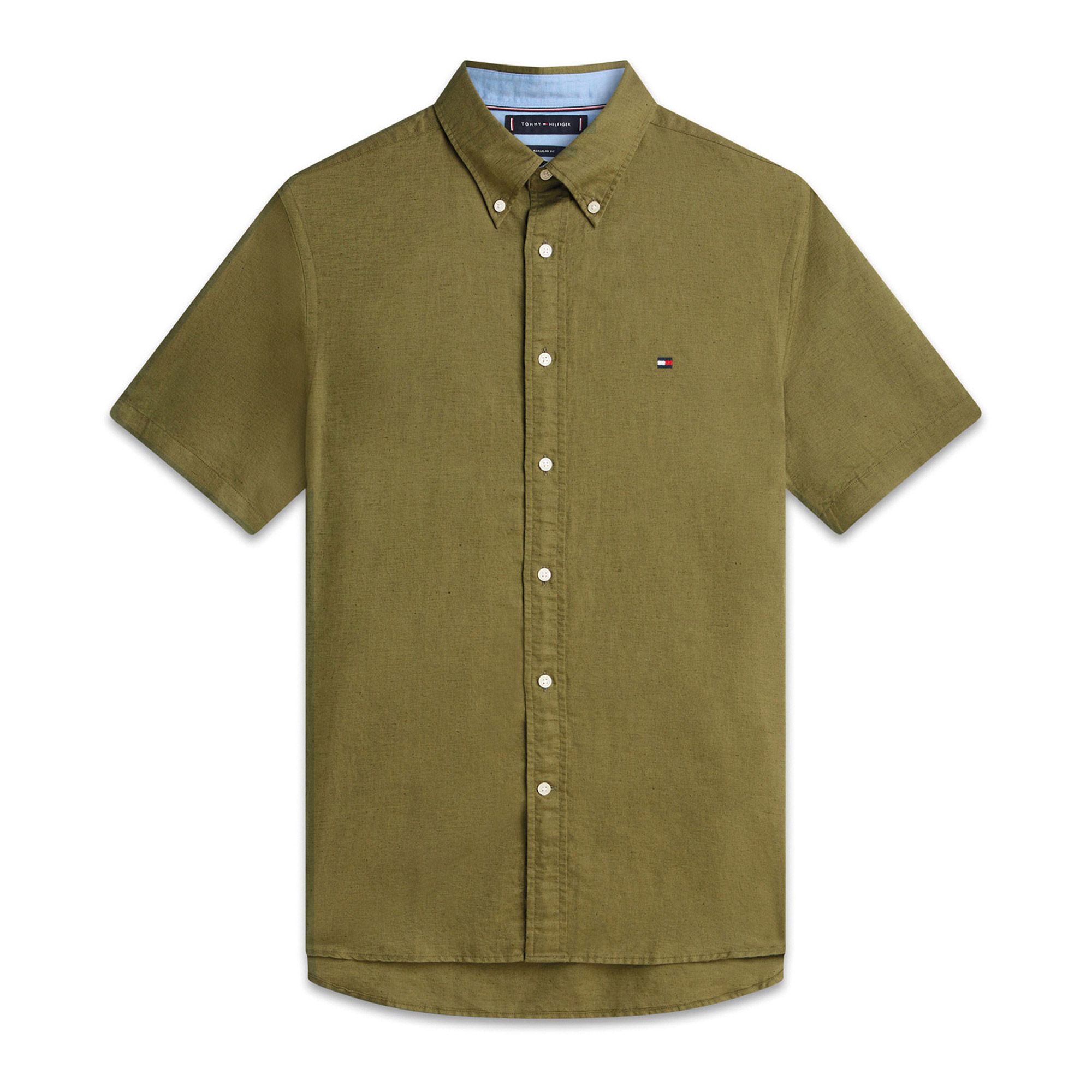 Tommy Hilfiger Linnen Blend Solid SS Overhemd Heren